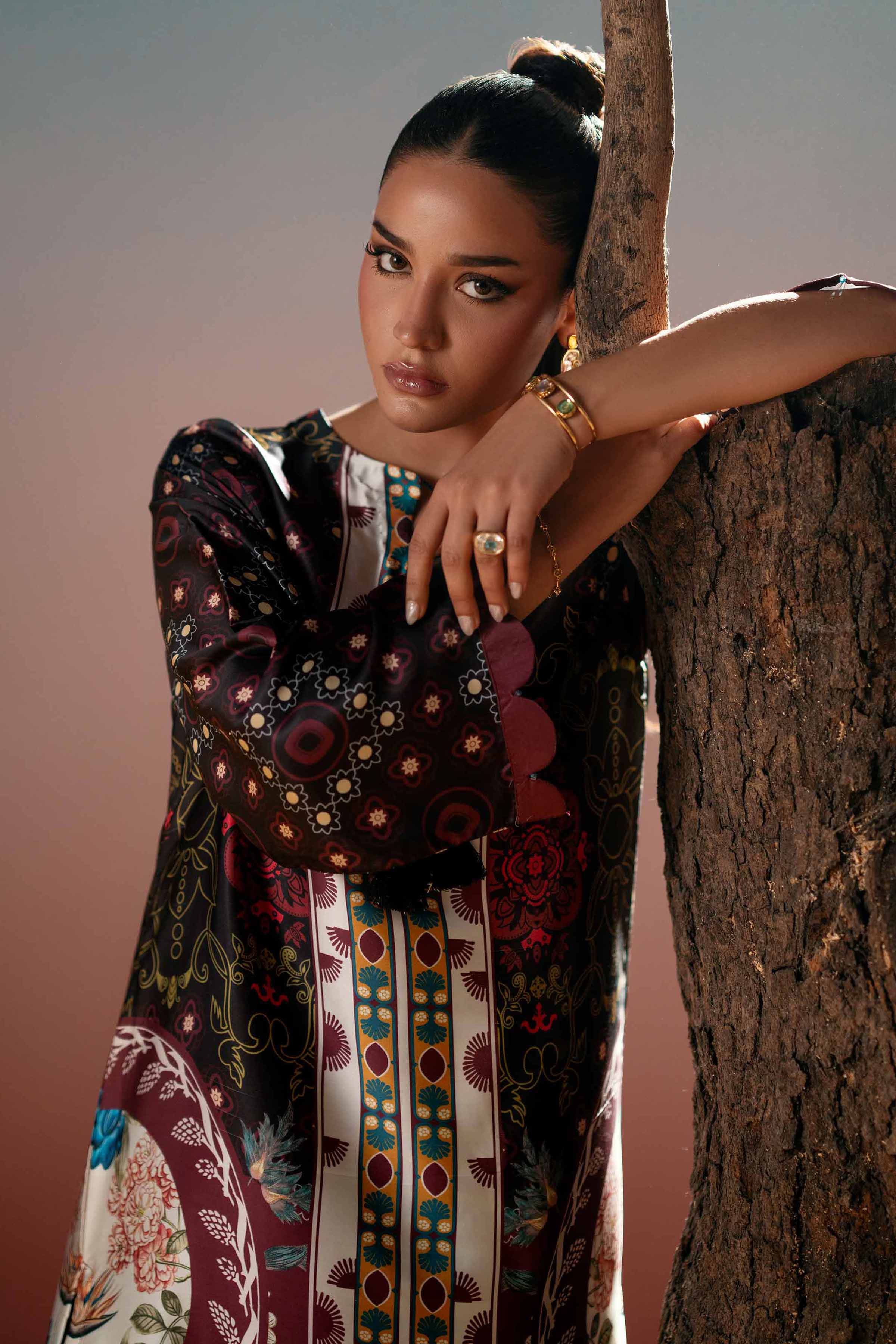 NishatUK - Multi Printed Silk 1-piece ready to wear shirt