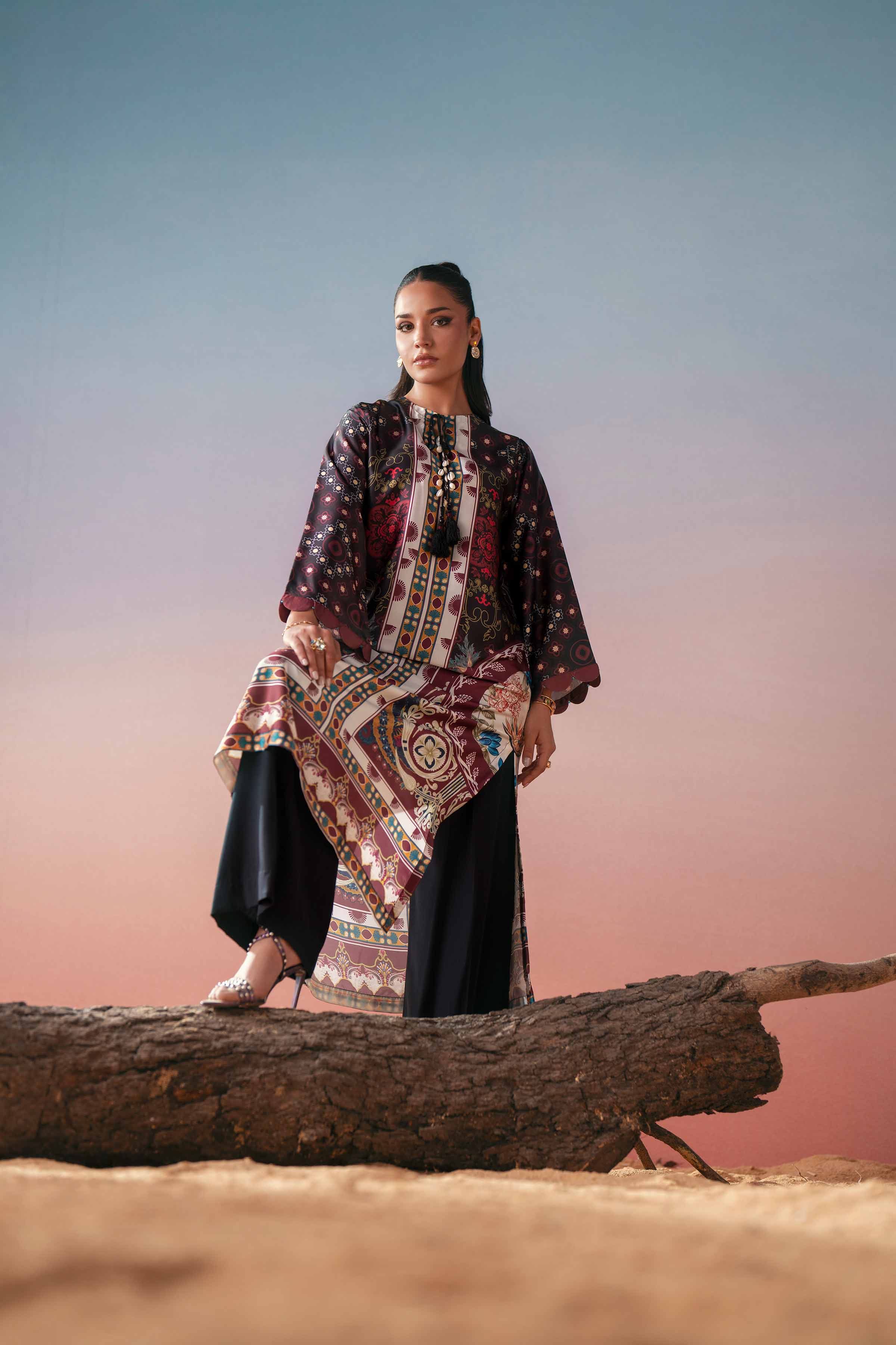 NishatUK - Multi Printed Silk 1-piece ready to wear shirt