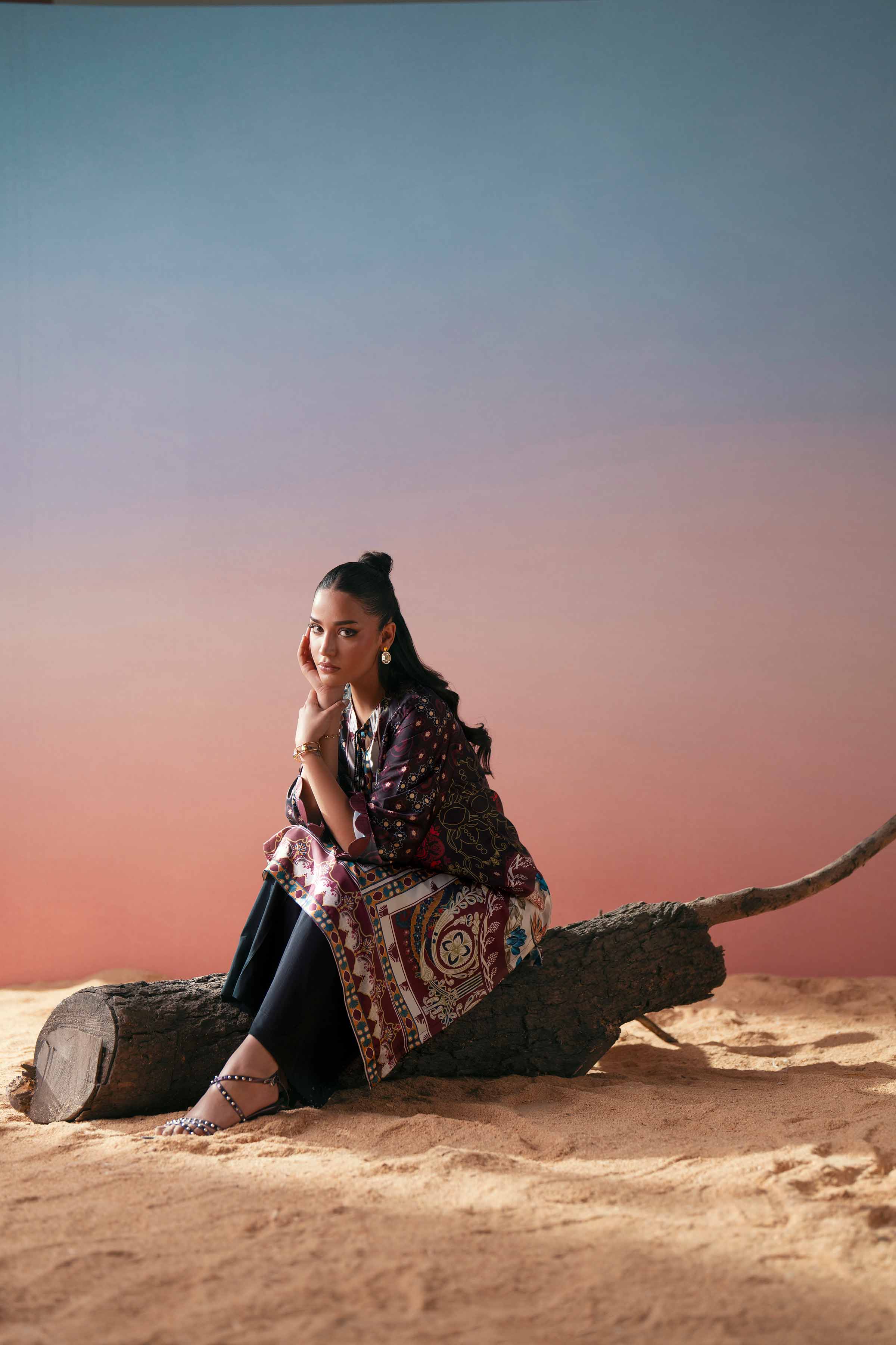 NishatUK - Multi Printed Silk 1-piece ready to wear shirt