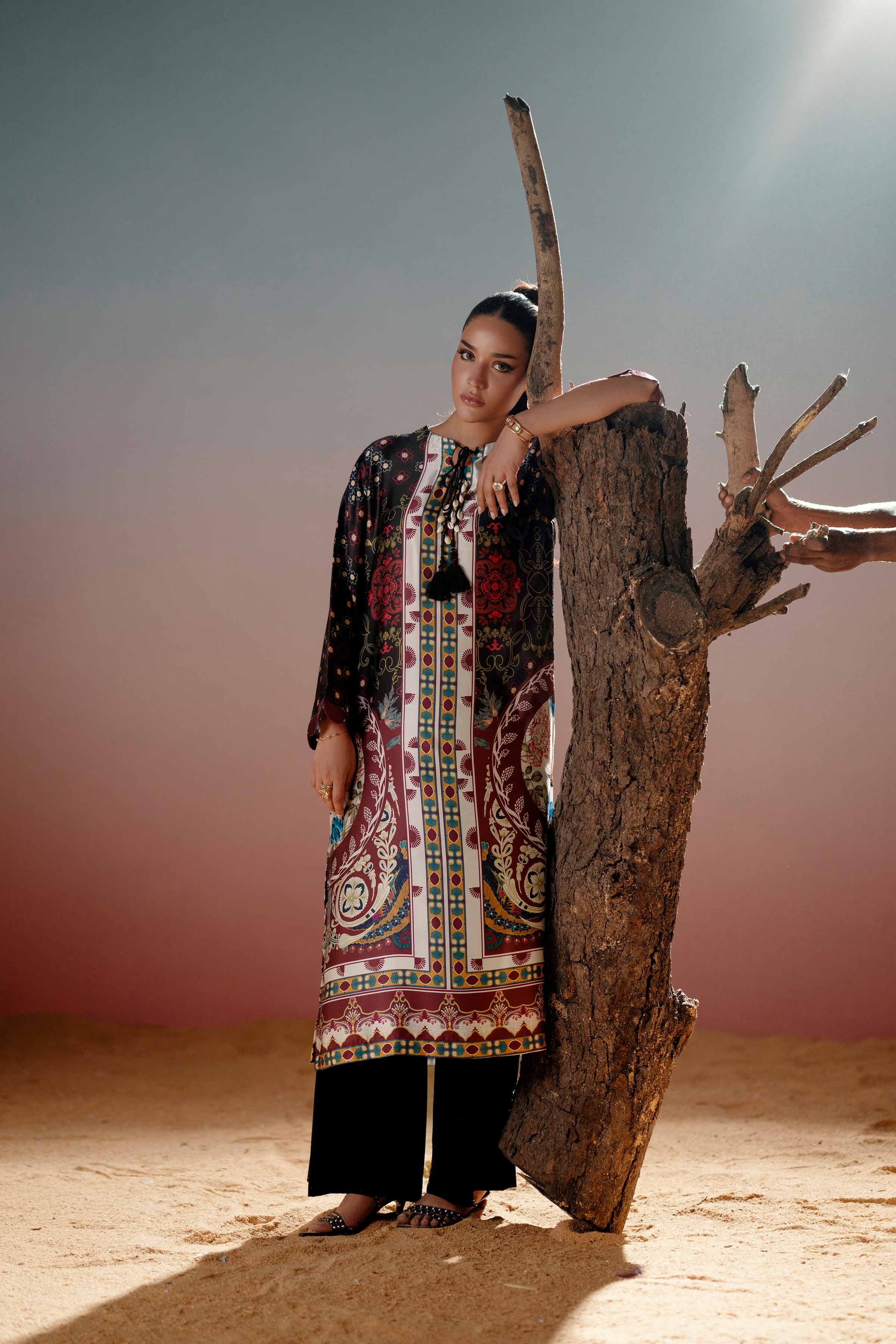 NishatUK - Multi Printed Silk 1-piece ready to wear shirt