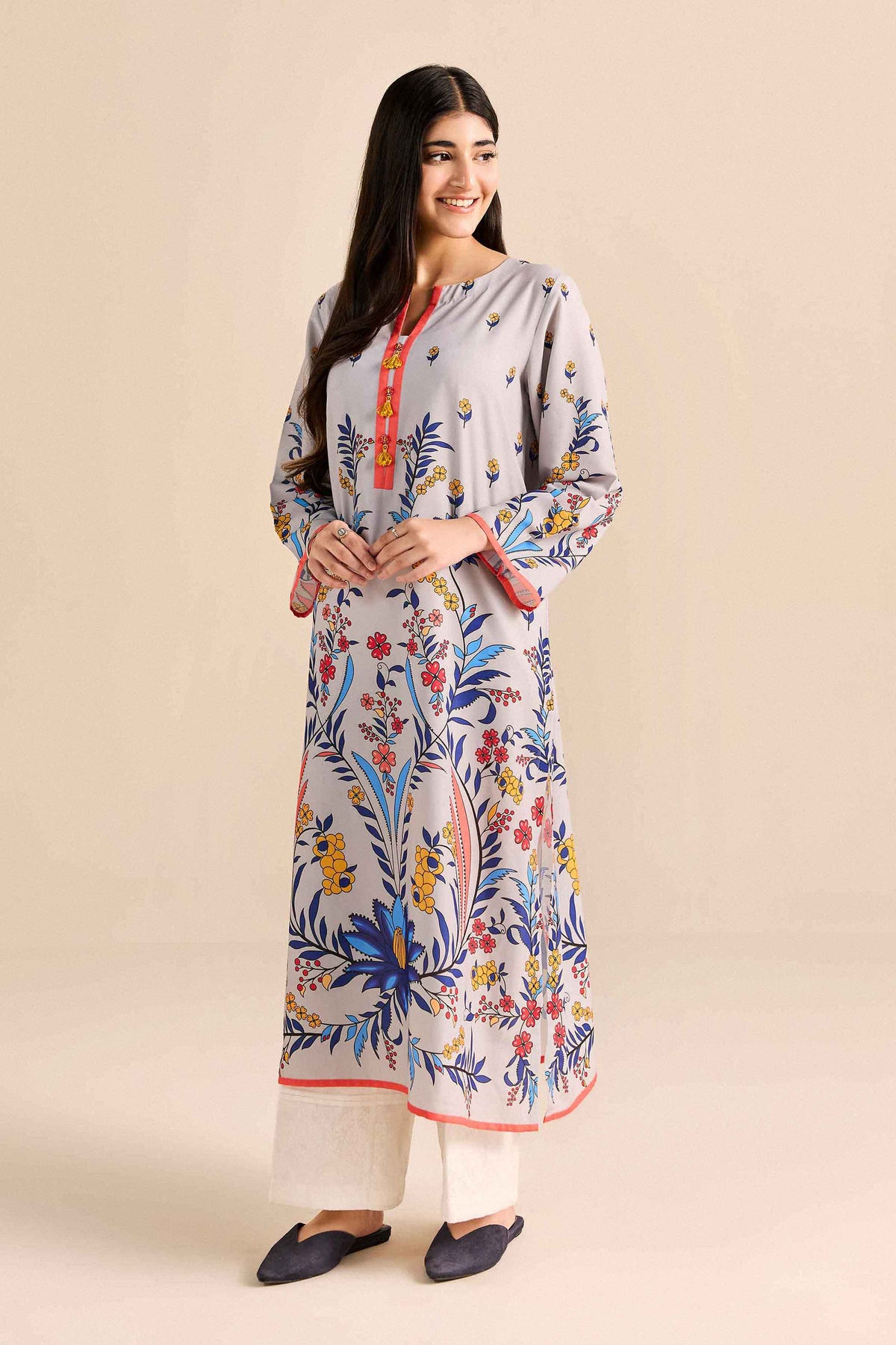 Nishat UK - Grey Printed Grip 1 Piece ready to wear Shirt