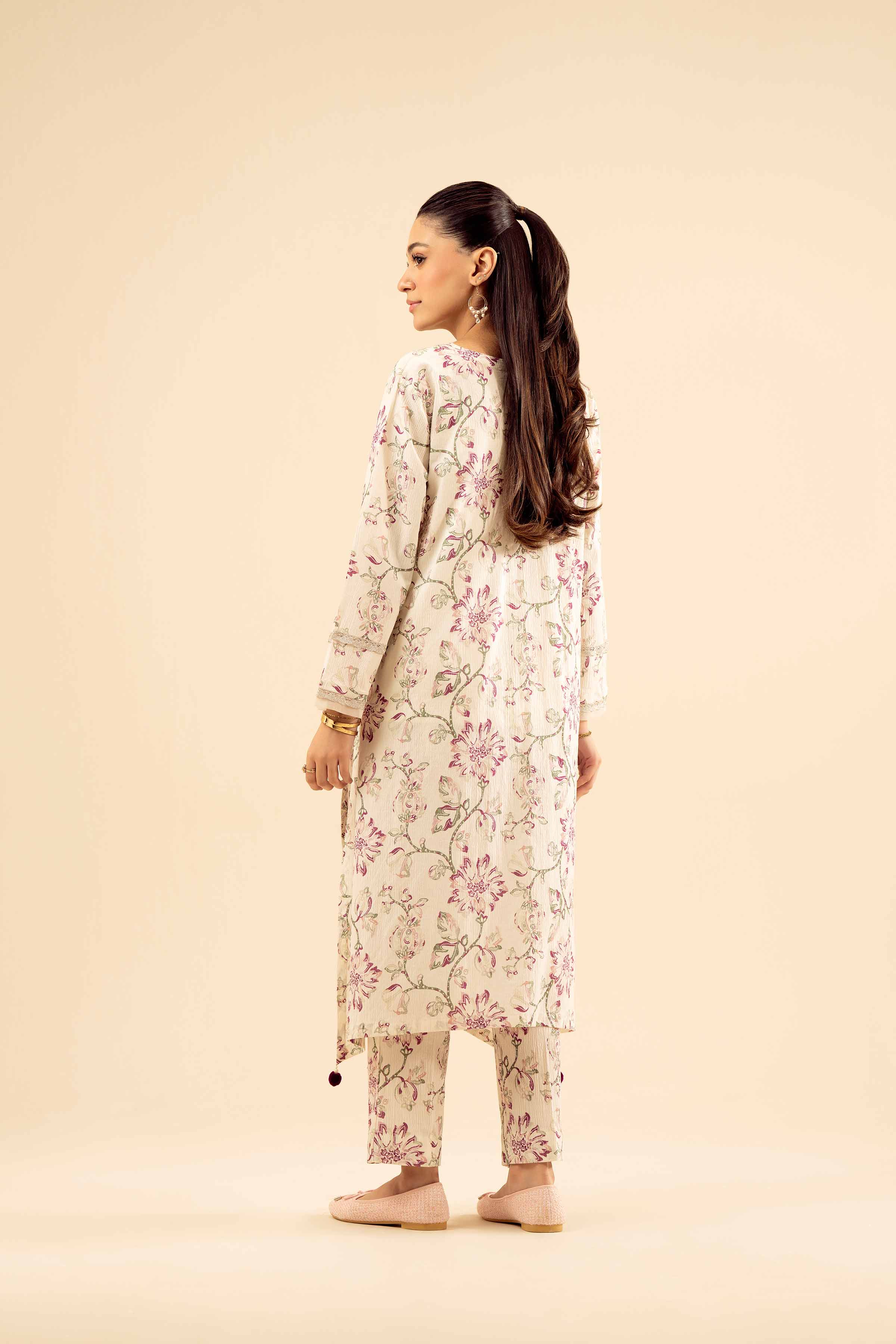 NishatUK - Off White Solids Crush 2-piece ready to wear Dress