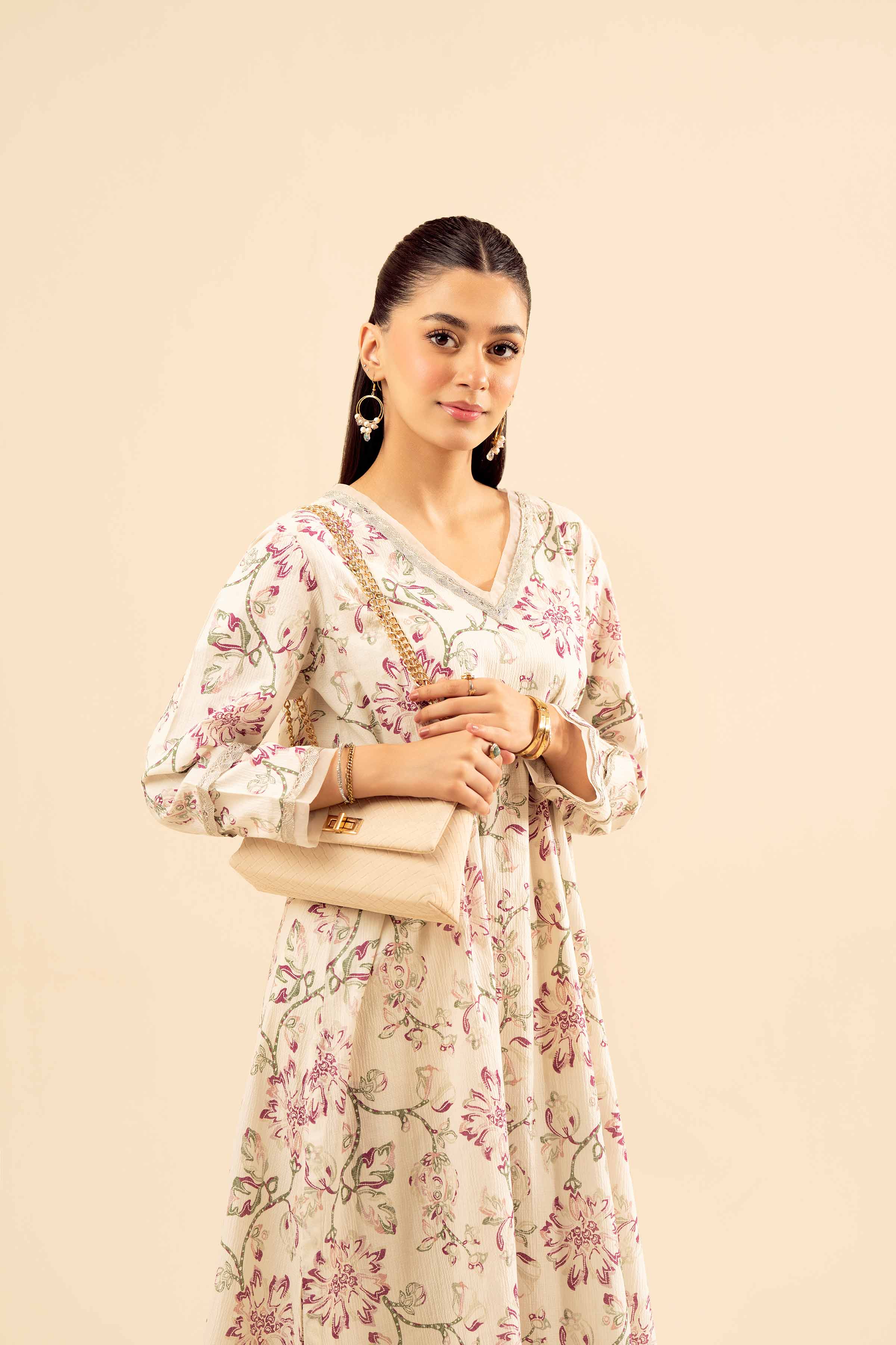 NishatUK - Off White Solids Crush 2-piece ready to wear Dress