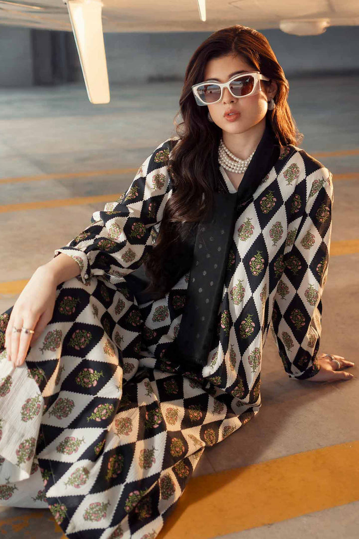 NishatUK - Black Printed Crush 2-piece ready to wear Dress