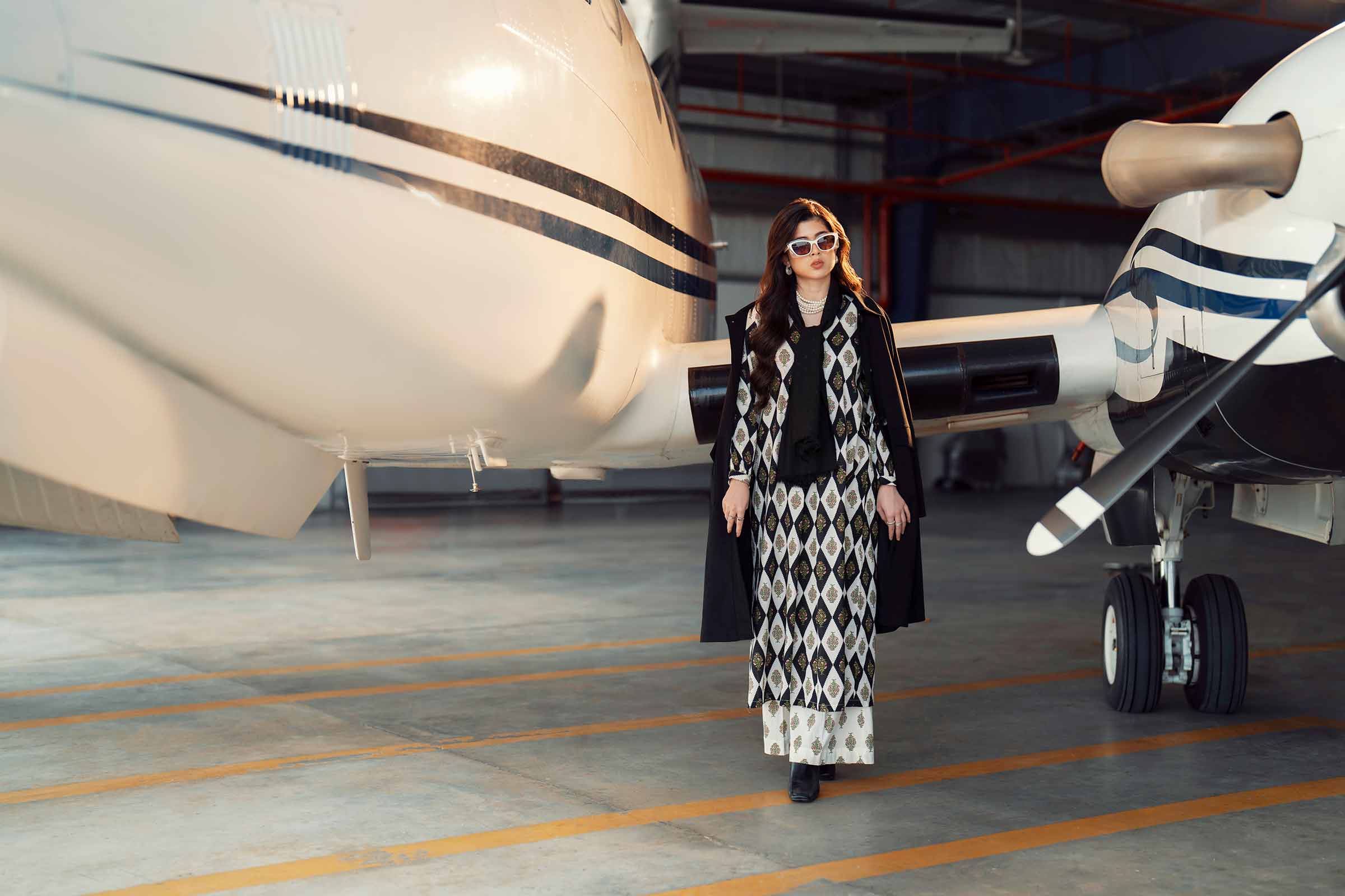 NishatUK - Black Printed Crush 2-piece ready to wear Dress