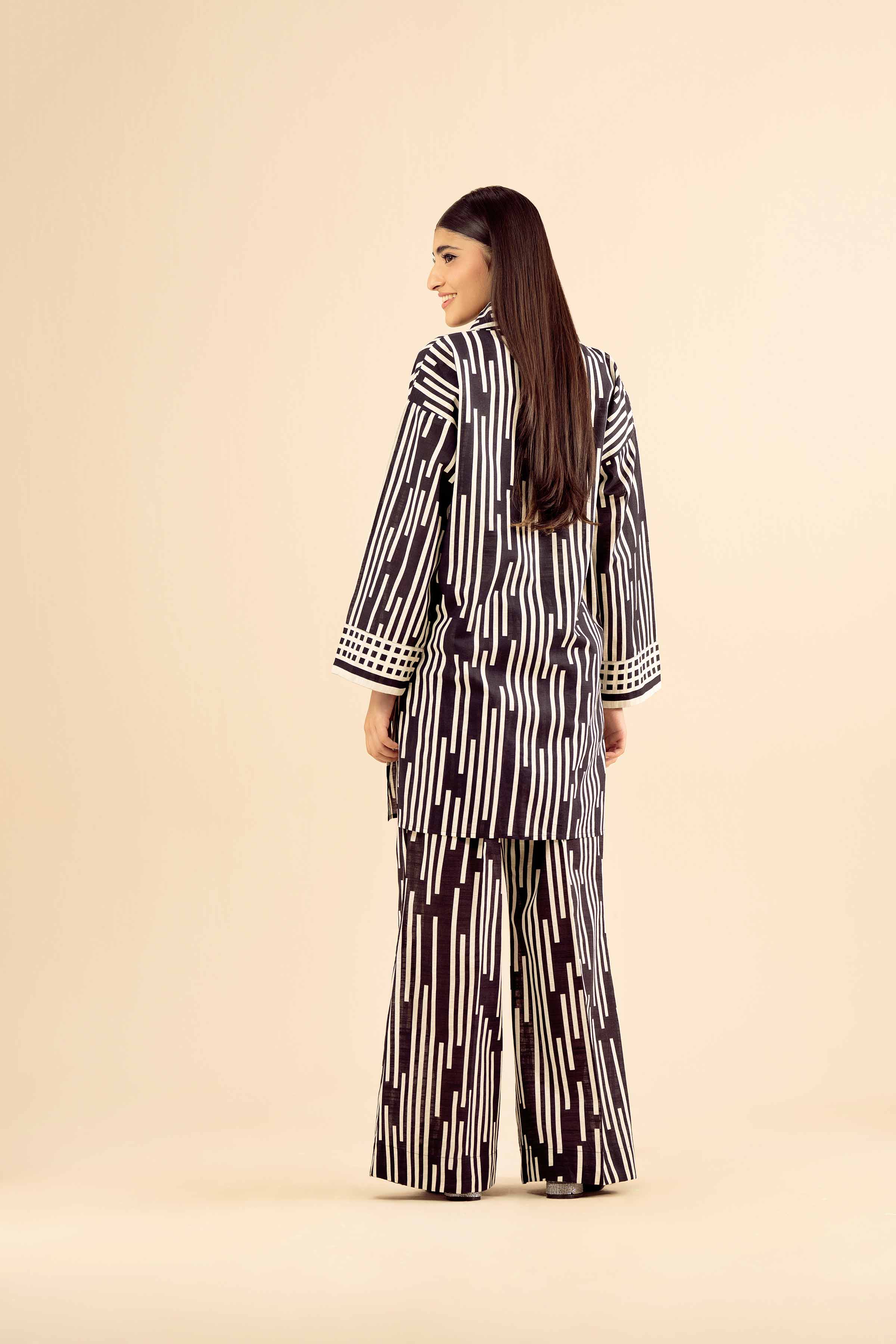 NishatUK - Black Printed Khaddar 2-piece ready to wear Dress