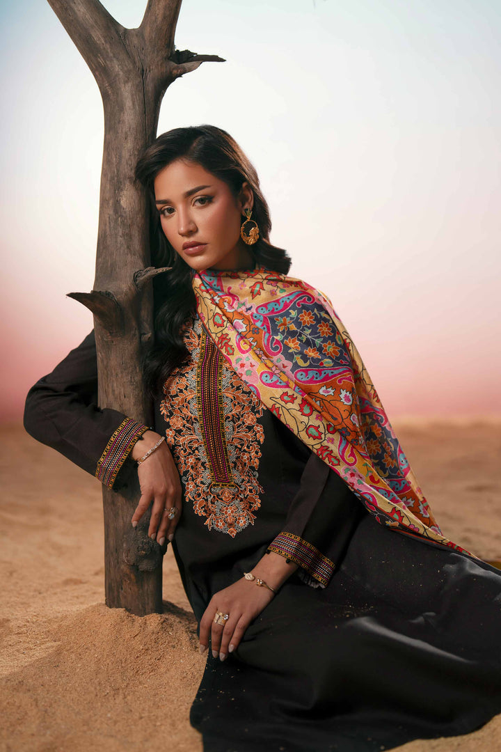 NishatUK - Black Embroidered Marina 2-piece ready to wear Dress