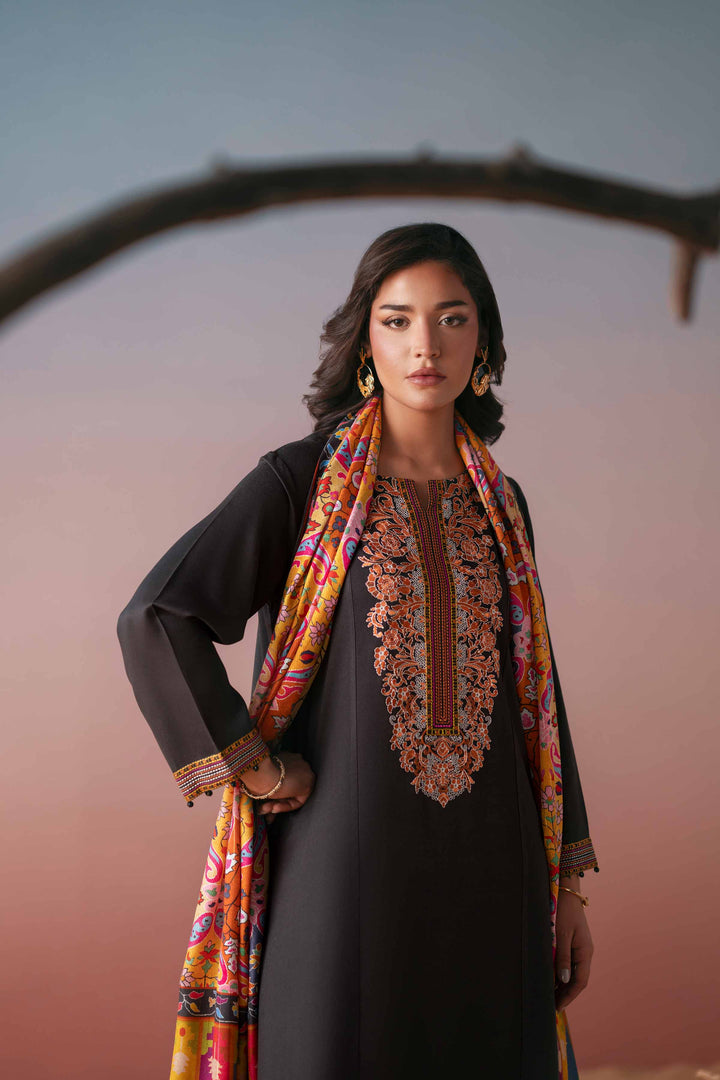 NishatUK - Black Embroidered Marina 2-piece ready to wear Dress