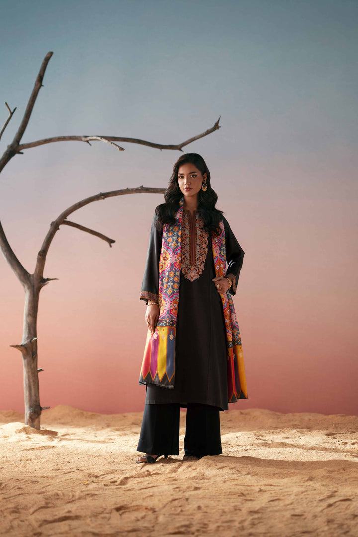 NishatUK - Black Embroidered Marina 2-piece ready to wear Dress