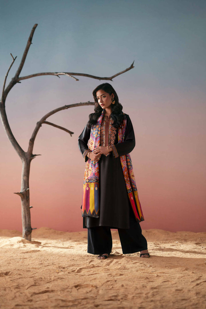 NishatUK - Black Embroidered Marina 2-piece ready to wear Dress