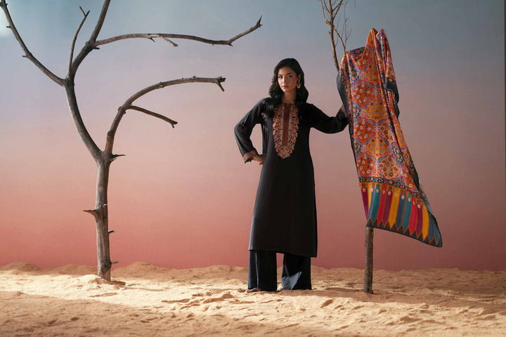 NishatUK - Black Embroidered Marina 2-piece ready to wear Dress