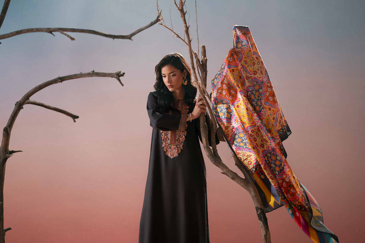 NishatUK - Black Embroidered Marina 2-piece ready to wear Dress