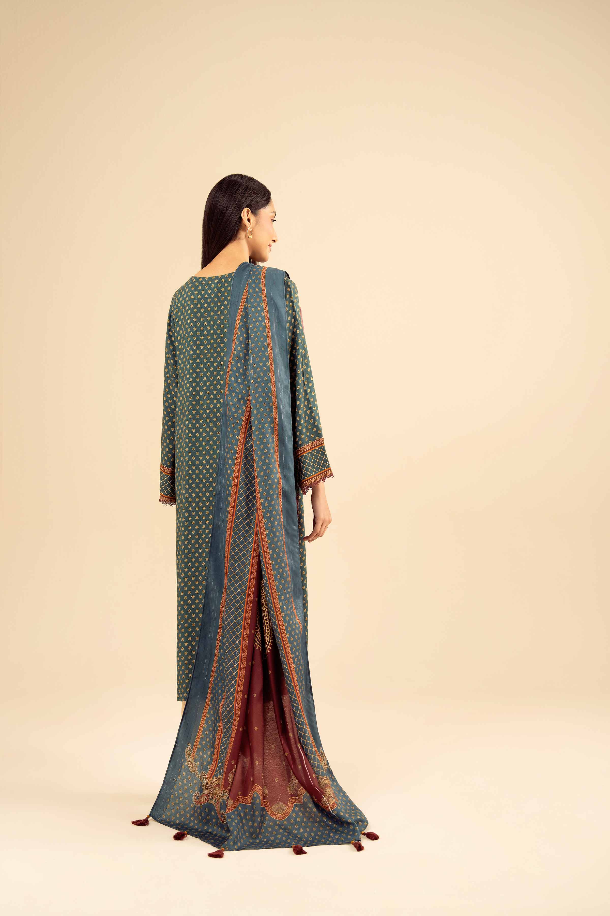 NishatUK - Green Printed Marina 2-piece ready to wear Dress