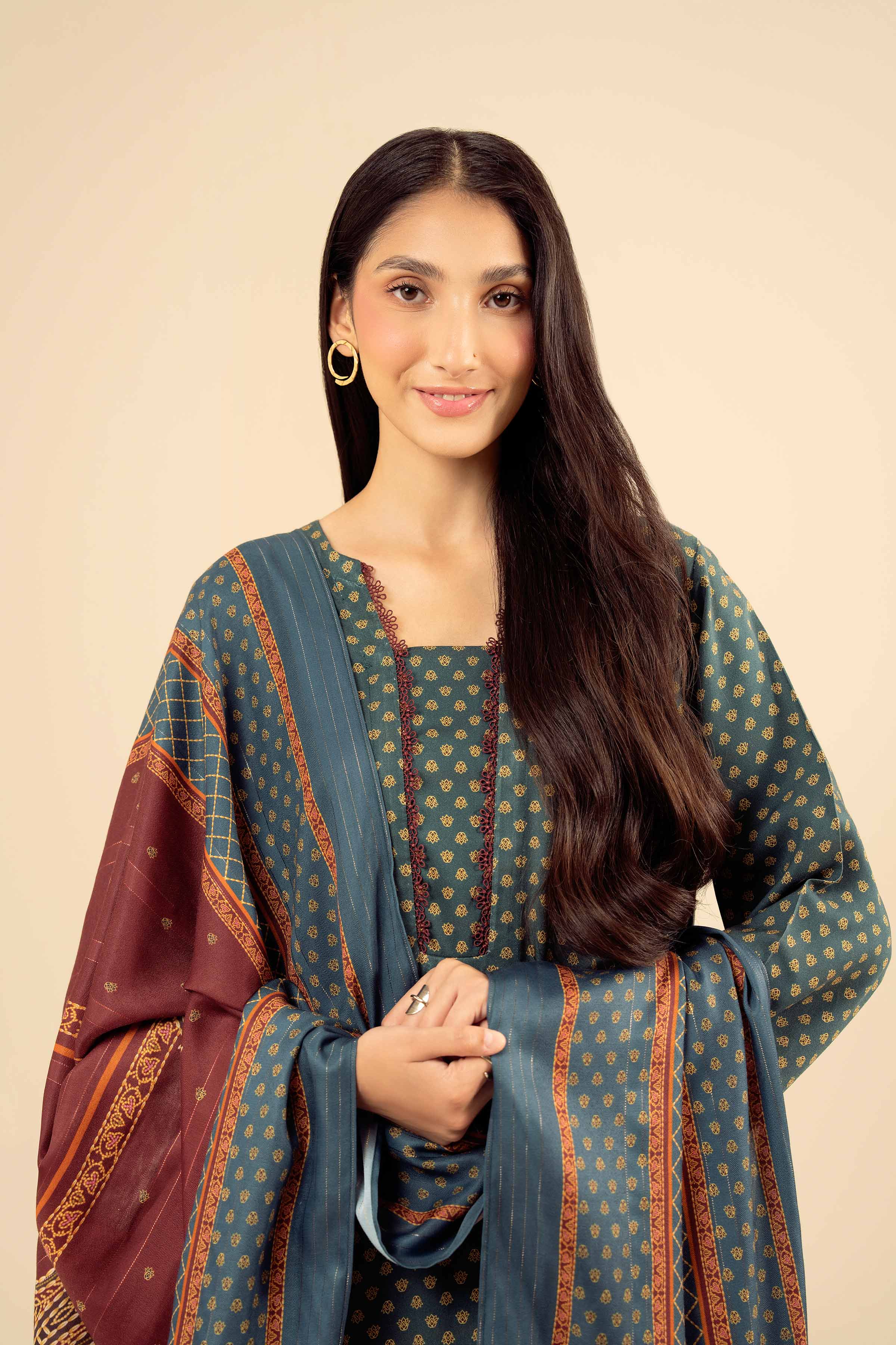 NishatUK - Green Printed Marina 2-piece ready to wear Dress