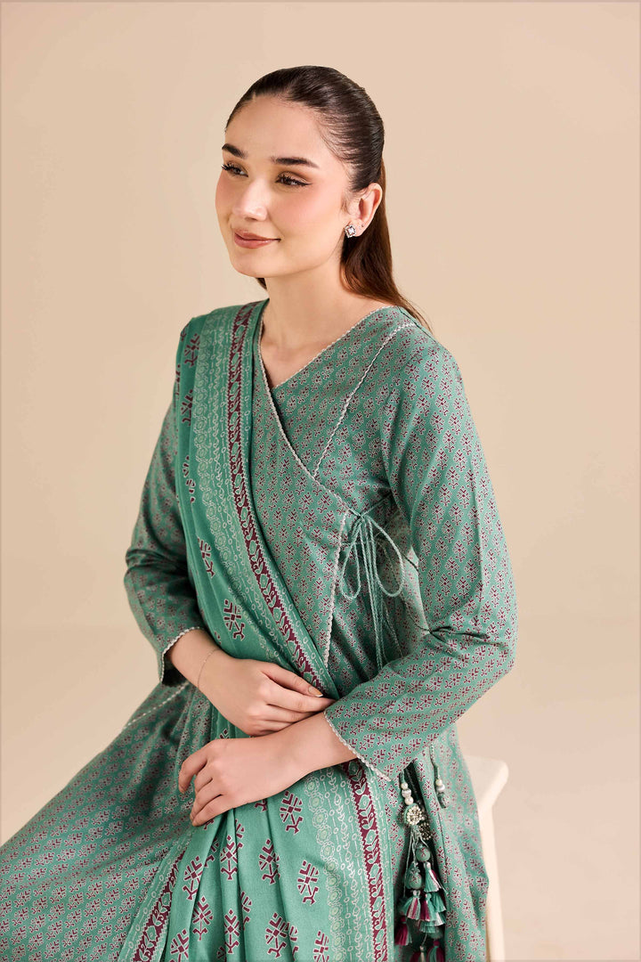 NishatUK - Green Printed Karandi 3-piece ready to wear Suit