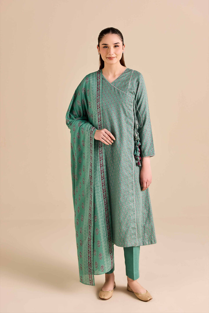 NishatUK - Green Printed Karandi 3-piece ready to wear Suit