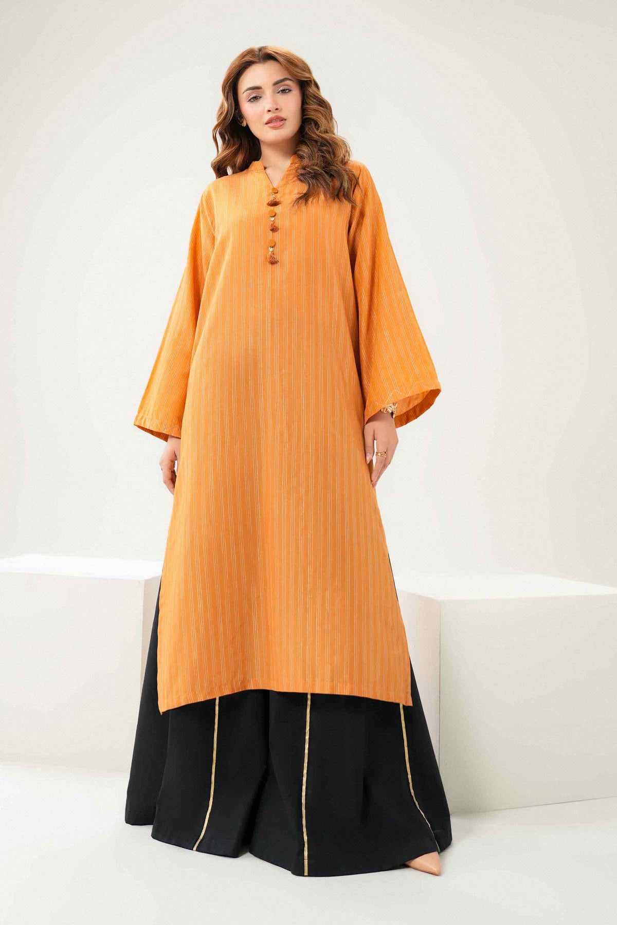 Nishat UK - Yellow Printed Jacquard 1 Piece ready to wear Shirt