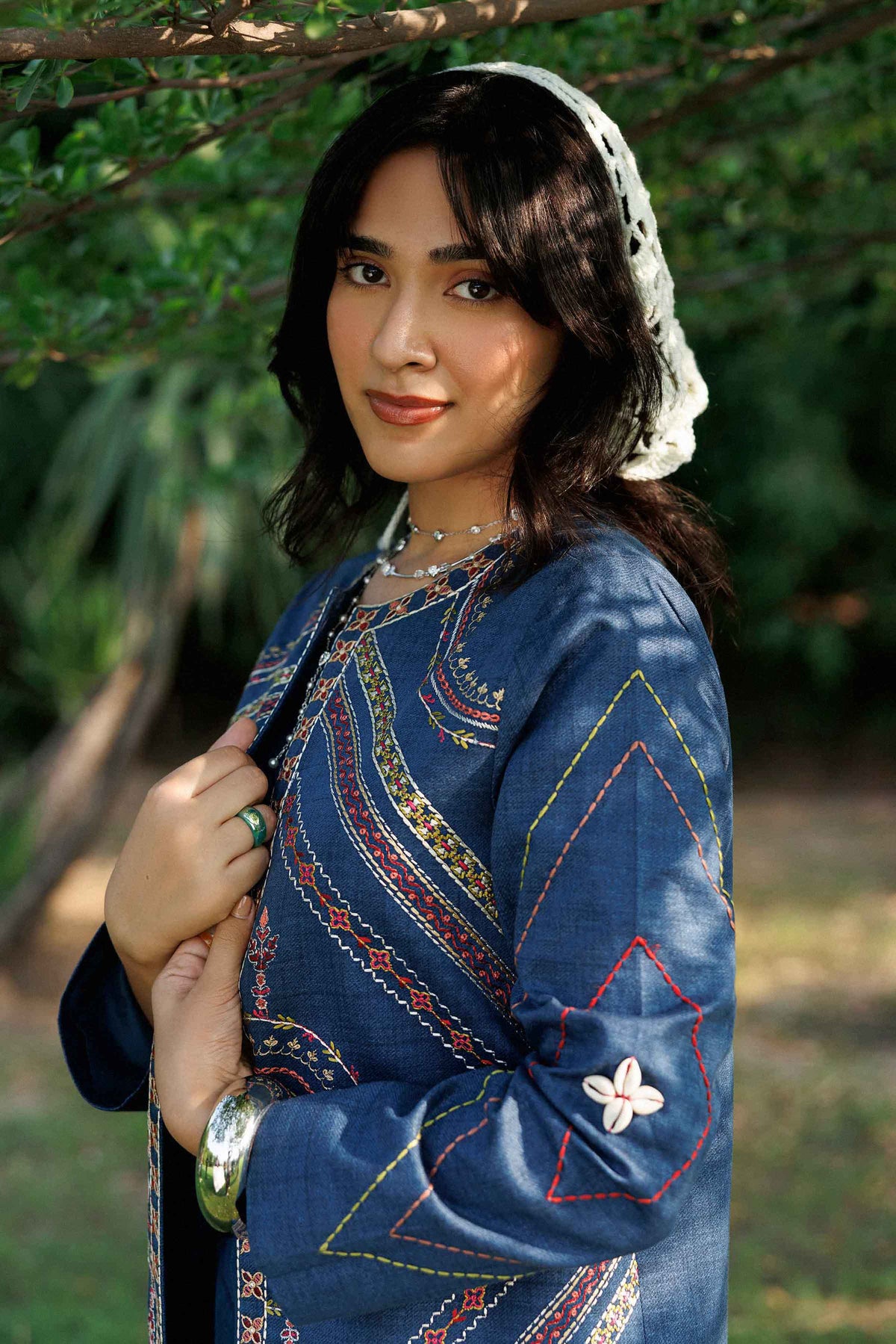 Nishat UK - Blue Embroidered Karandi 1 Piece ready to wear jacket