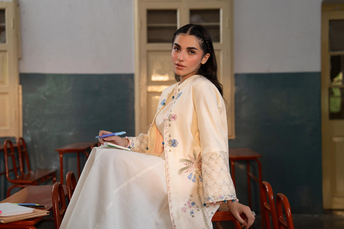 Nishat UK - Off White Embroidered Khaddar 1 Piece ready to wear 