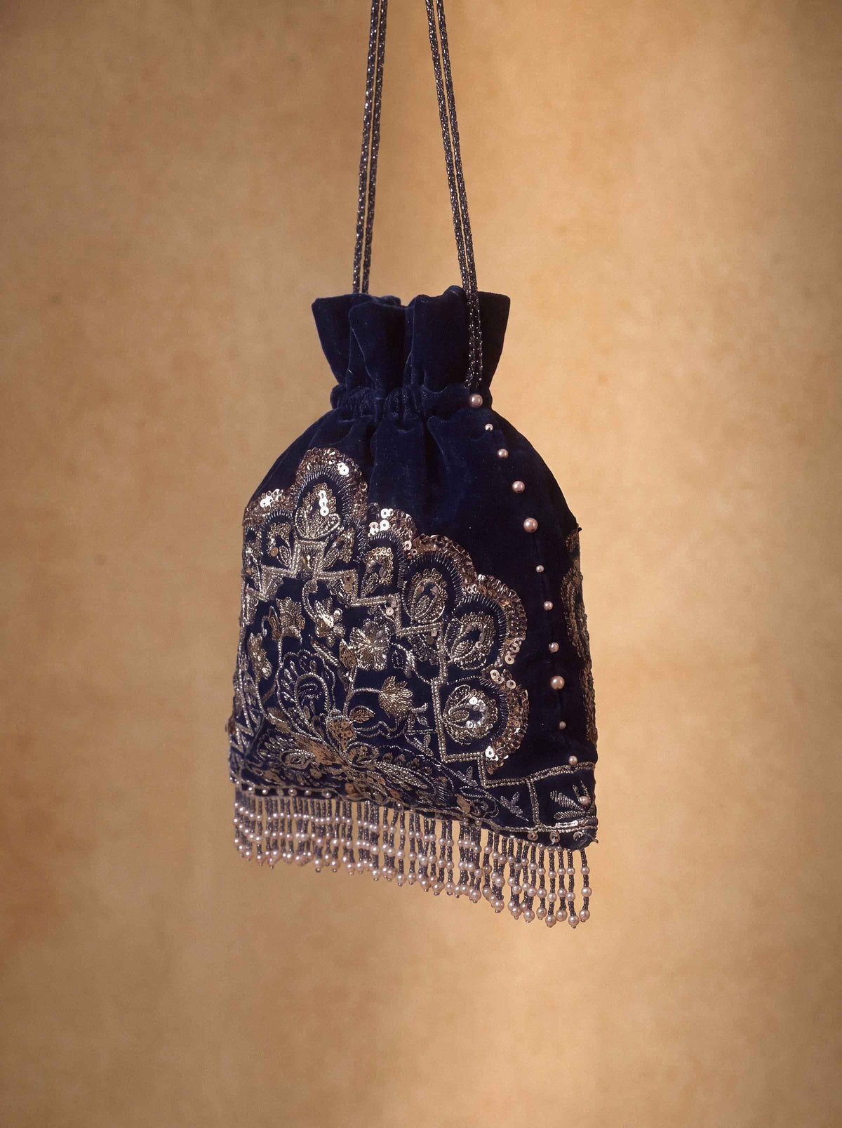 Nishat UK - Blue Embroidered Velvet 1 Piece ready to wear pouch
