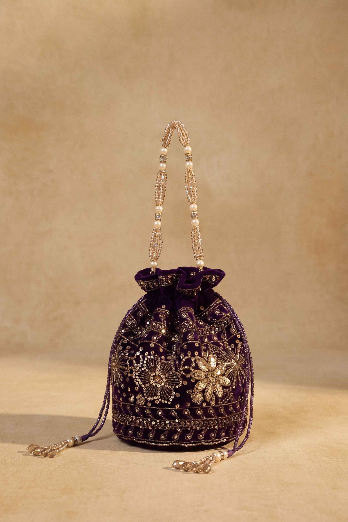 Nishat UK - Purple Embroidered Velvet 1 Piece ready to wear Pouch