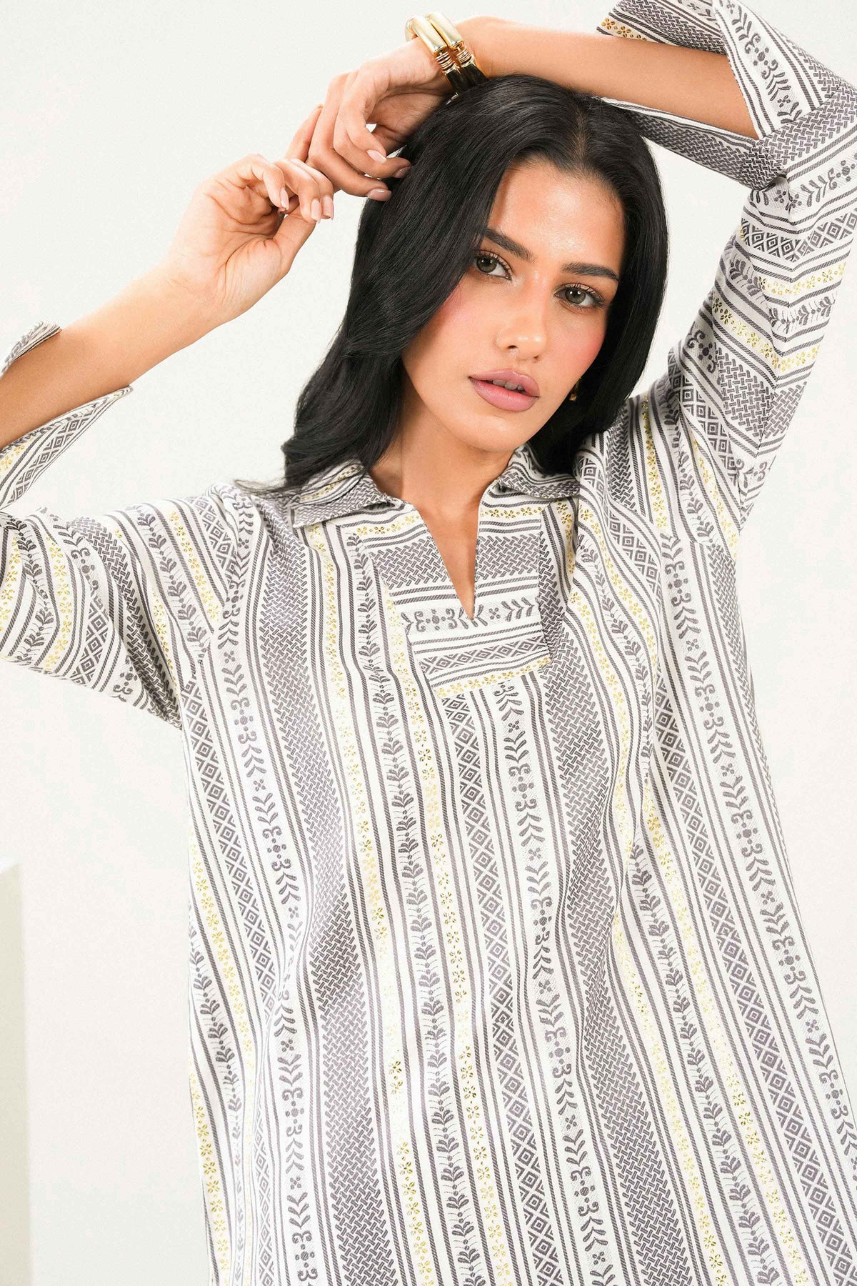 Nishat UK - White Printed Jacquard 1 Piece ready to wear 