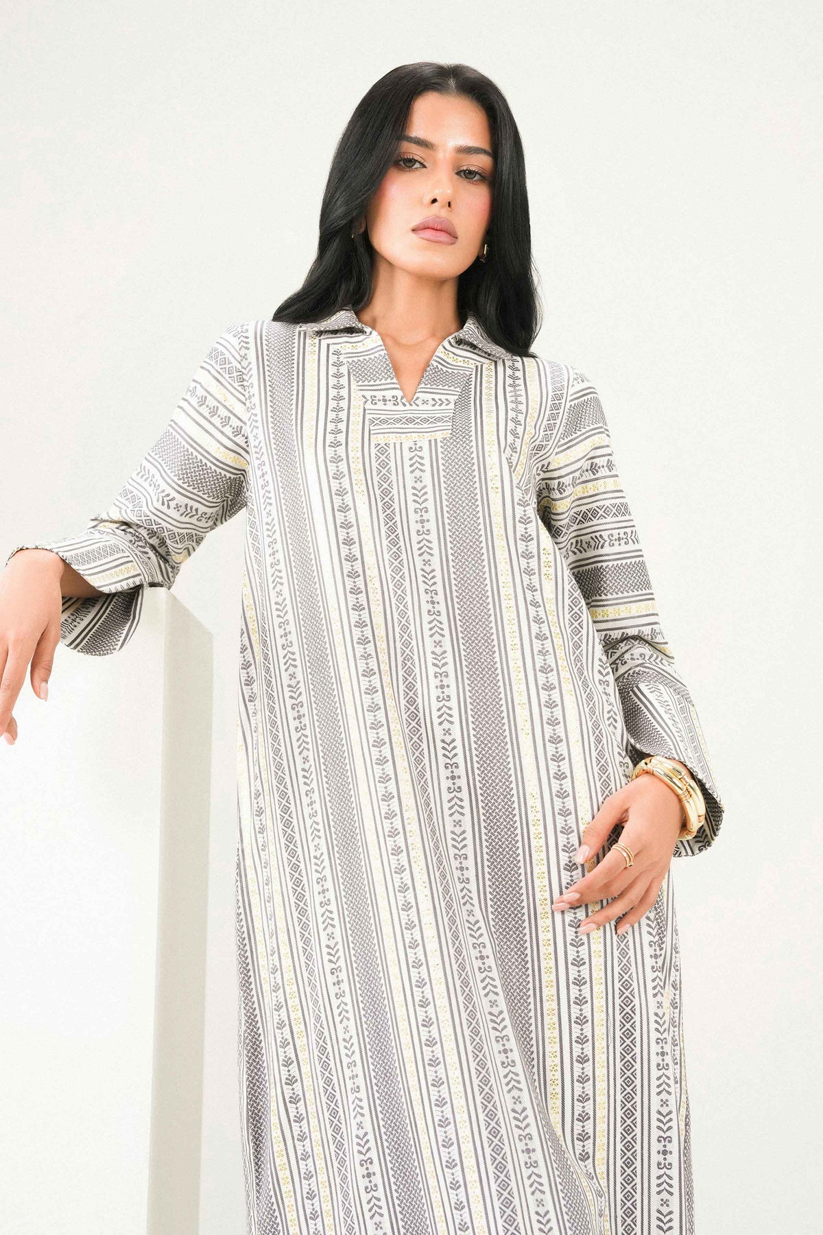Nishat UK - White Printed Jacquard 1 Piece ready to wear 