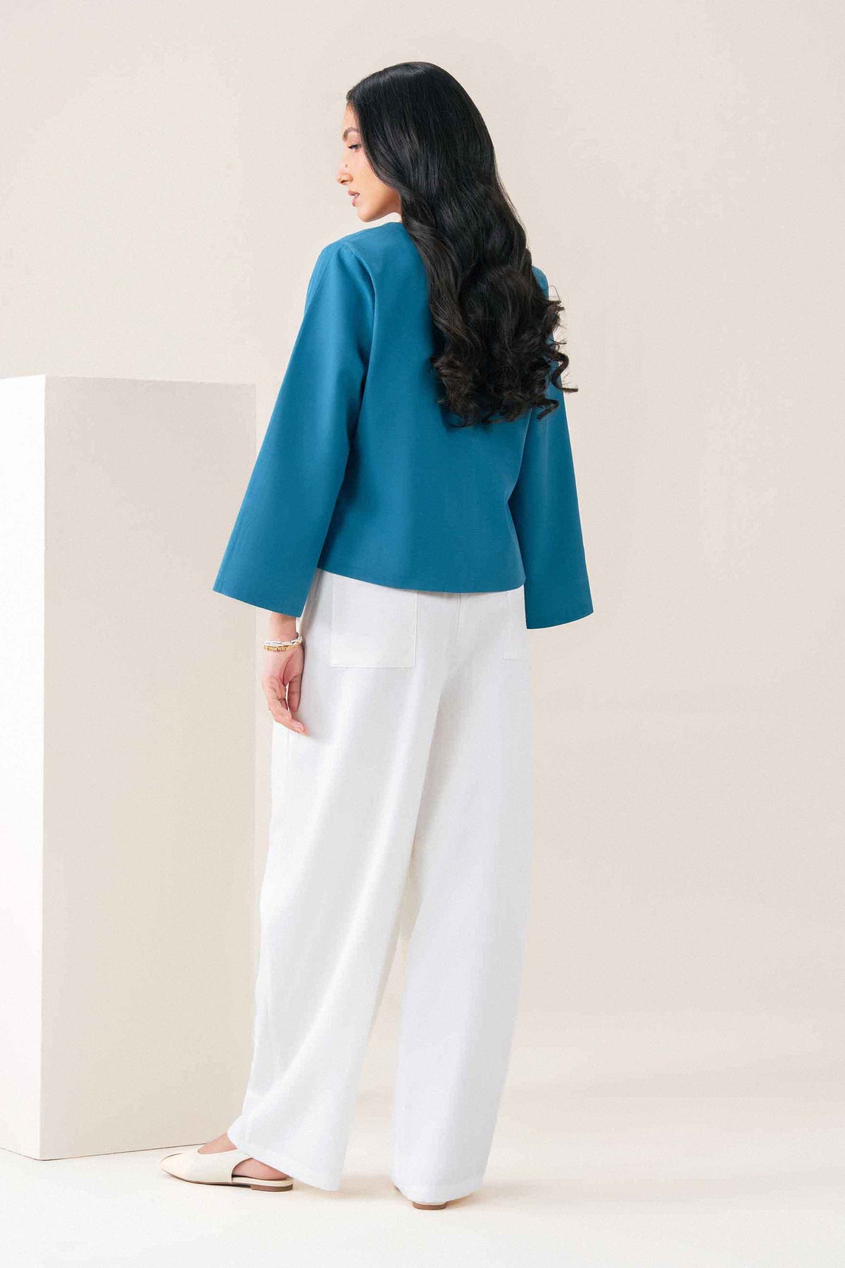 Nishat UK - Blue Solids Yarn Dyed 1 Piece ready to wear jacket