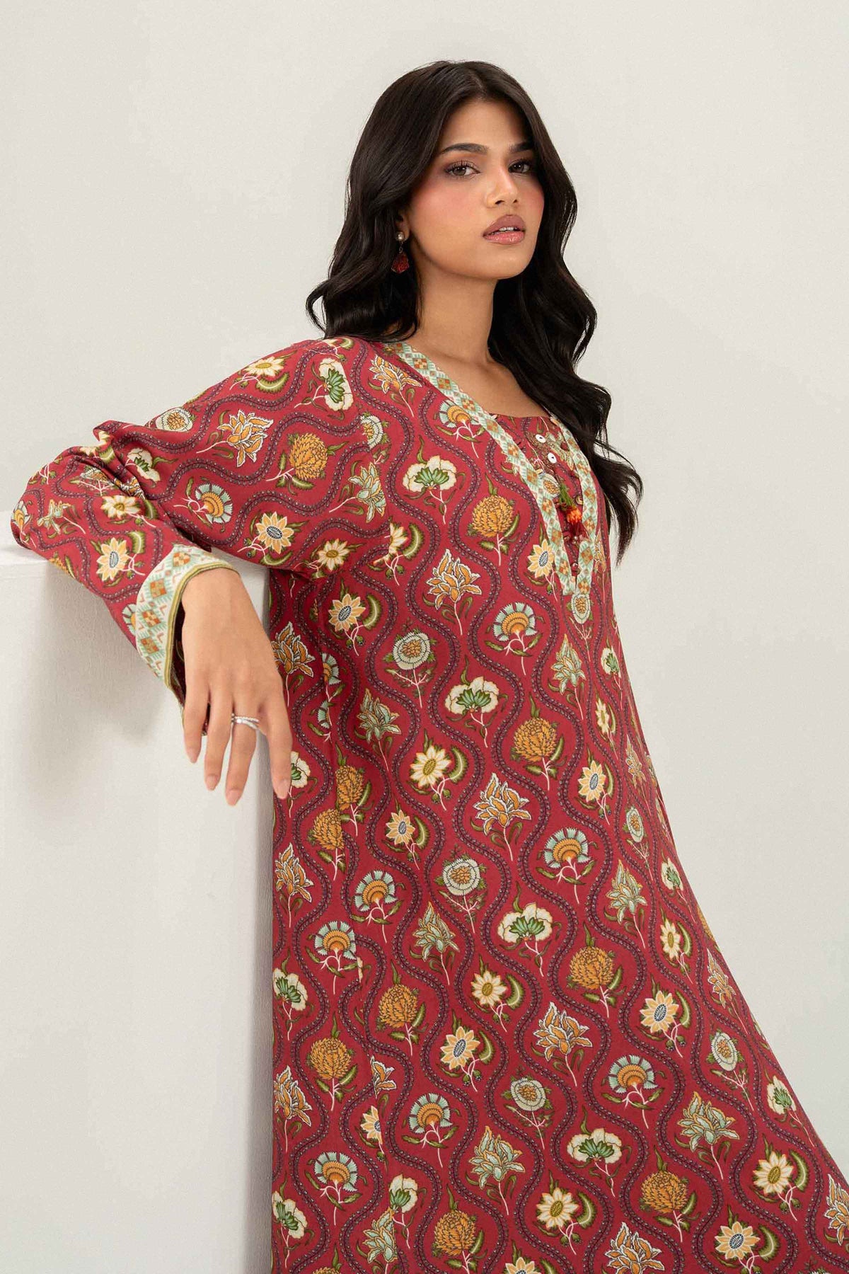Nishat UK - Red Printed Viscose 1 Piece ready to wear 