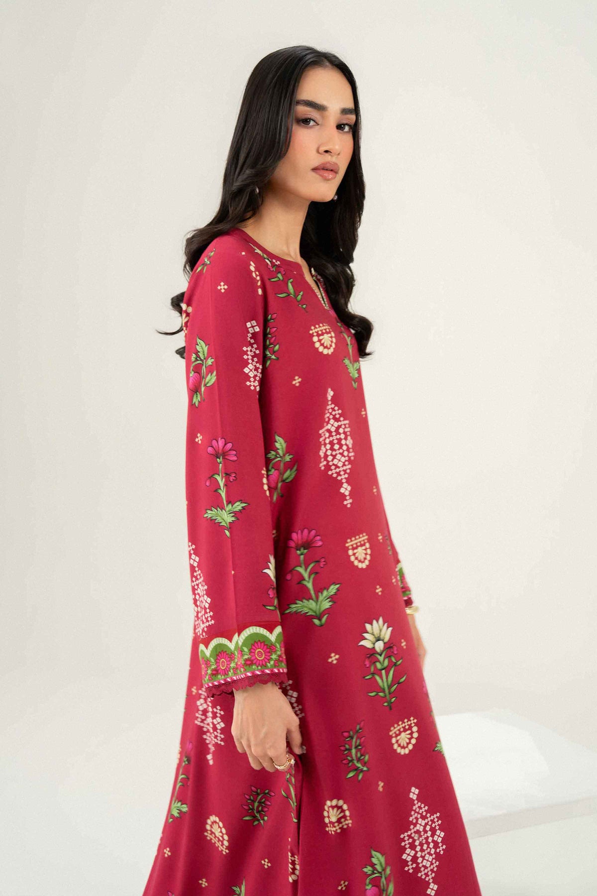 Nishat UK - Red Printed Viscose 1 Piece ready to wear 
