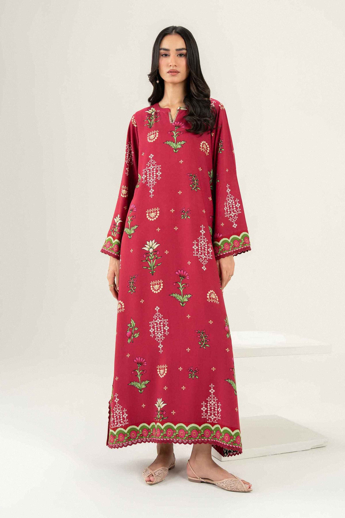 Nishat UK - Red Printed Viscose 1 Piece ready to wear 