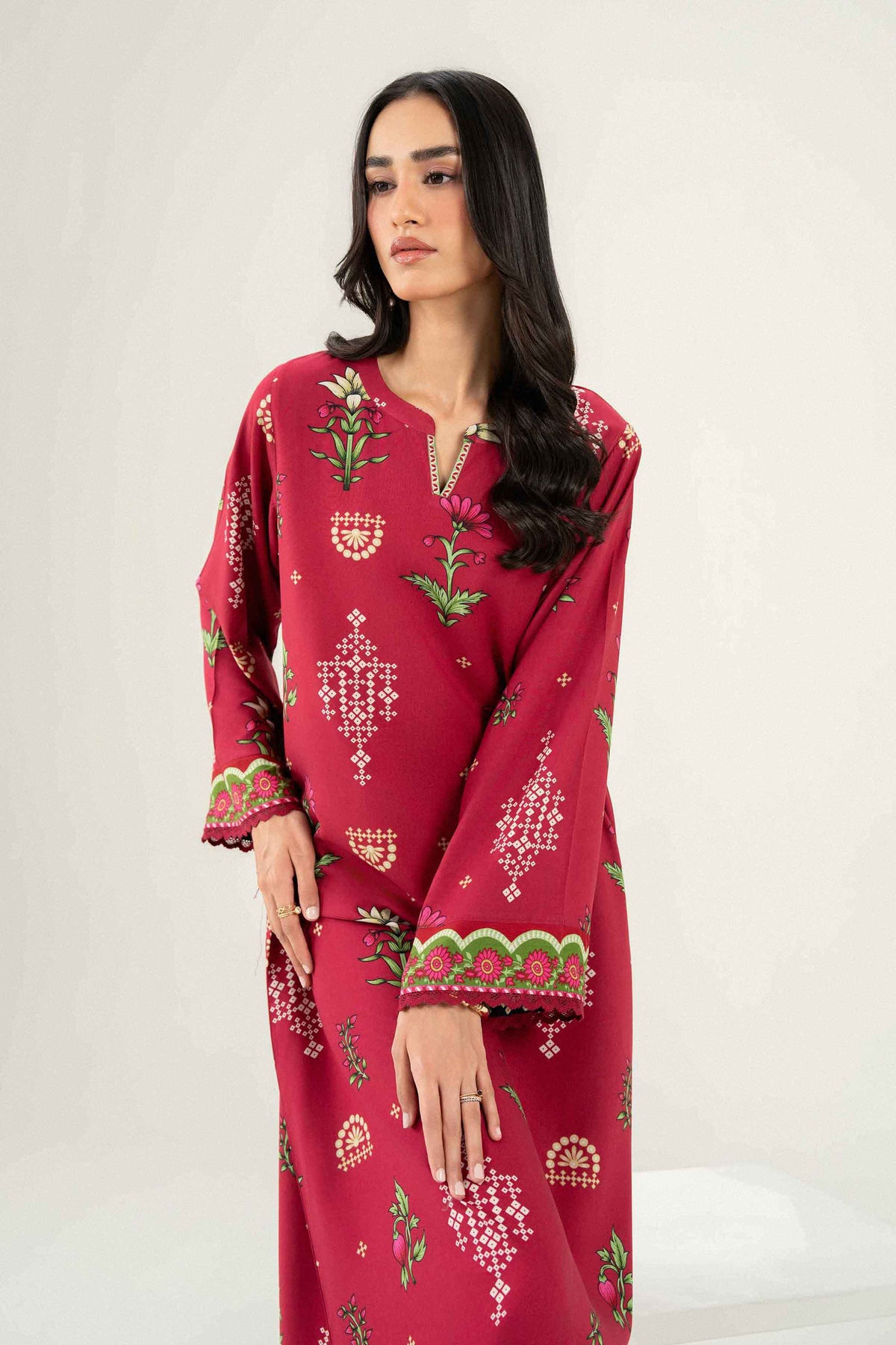 Nishat UK - Red Printed Viscose 1 Piece ready to wear 