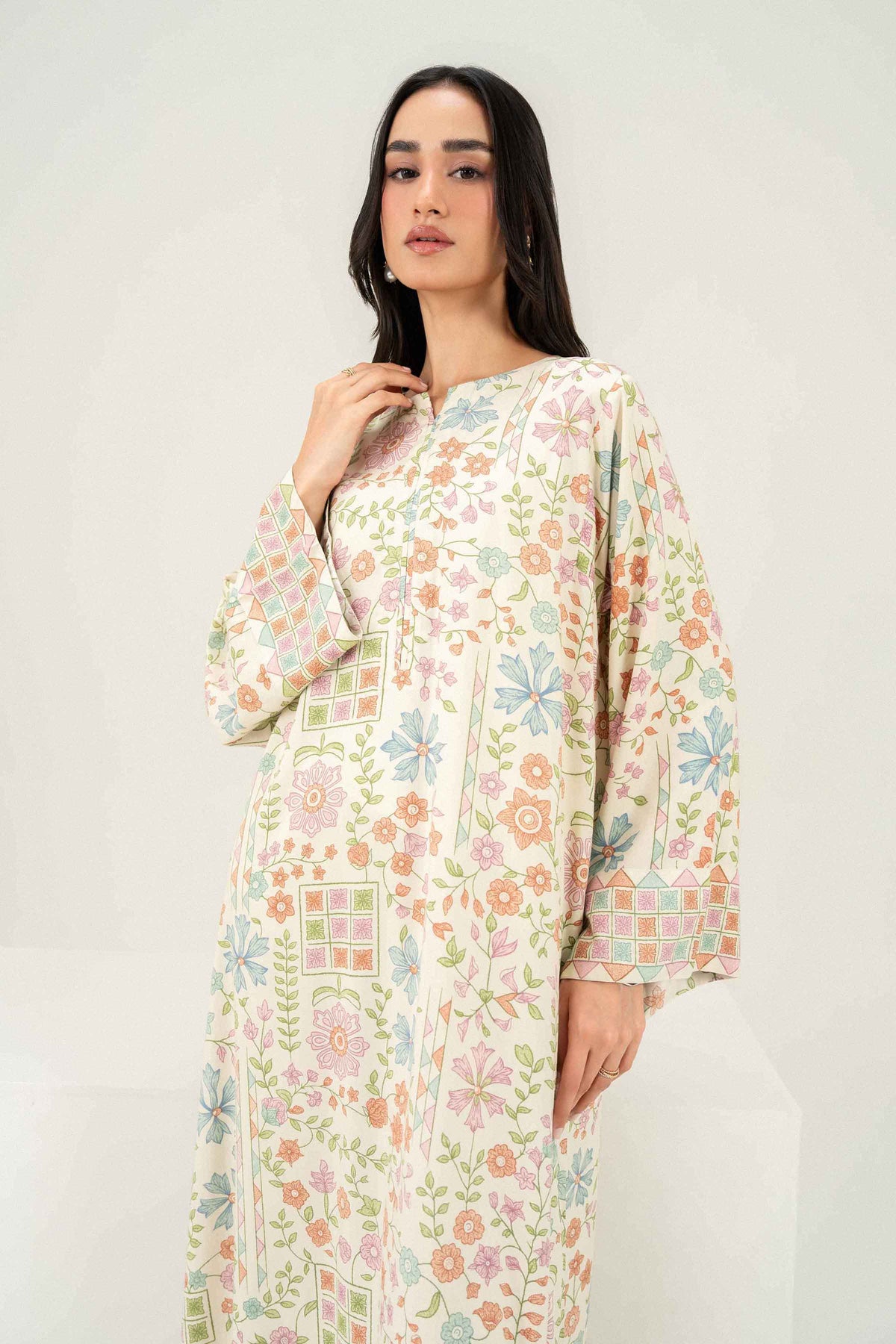 Nishat UK - Off White Printed Viscose 1 Piece ready to wear 