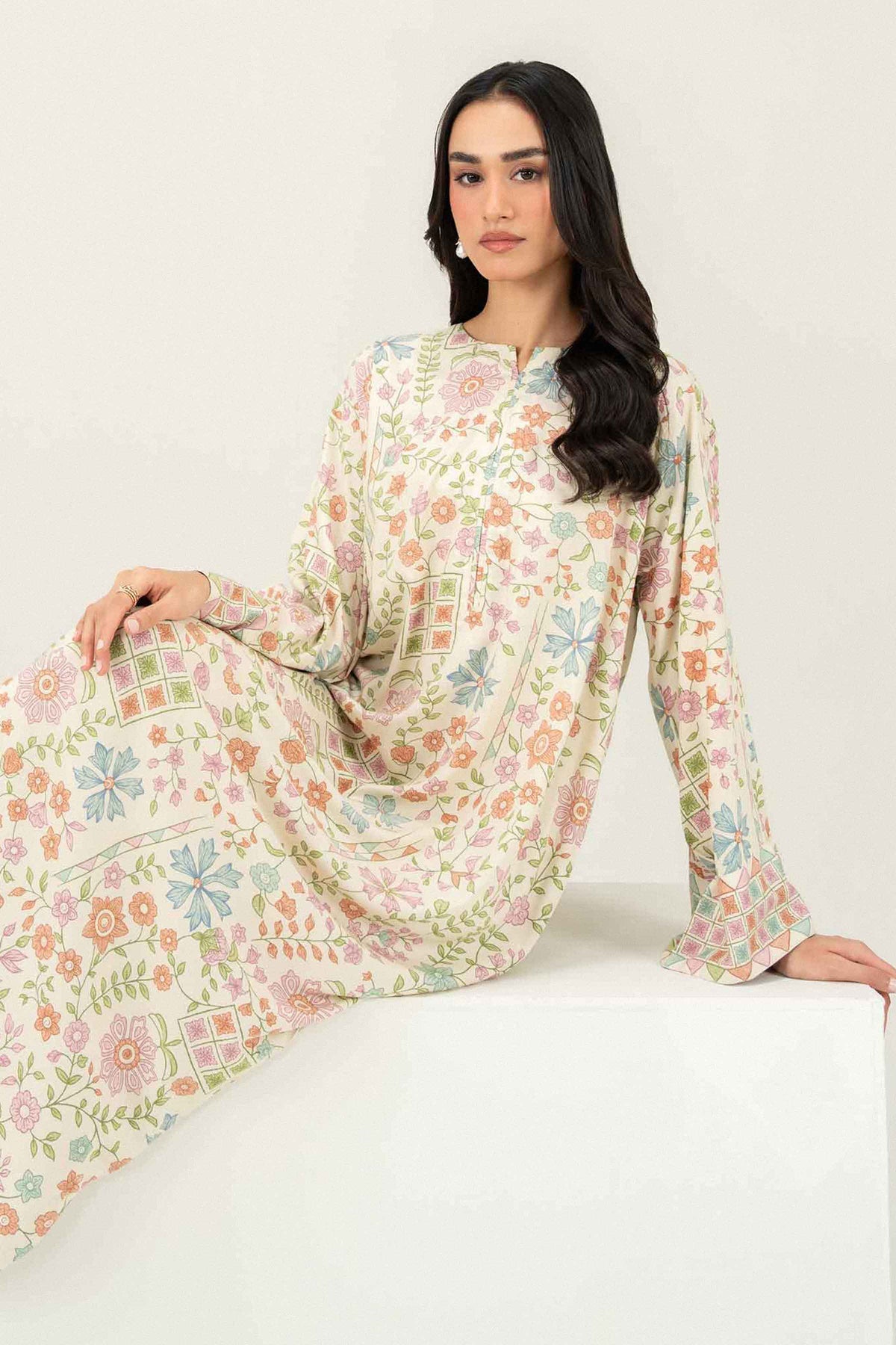 Nishat UK - Off White Printed Viscose 1 Piece ready to wear 