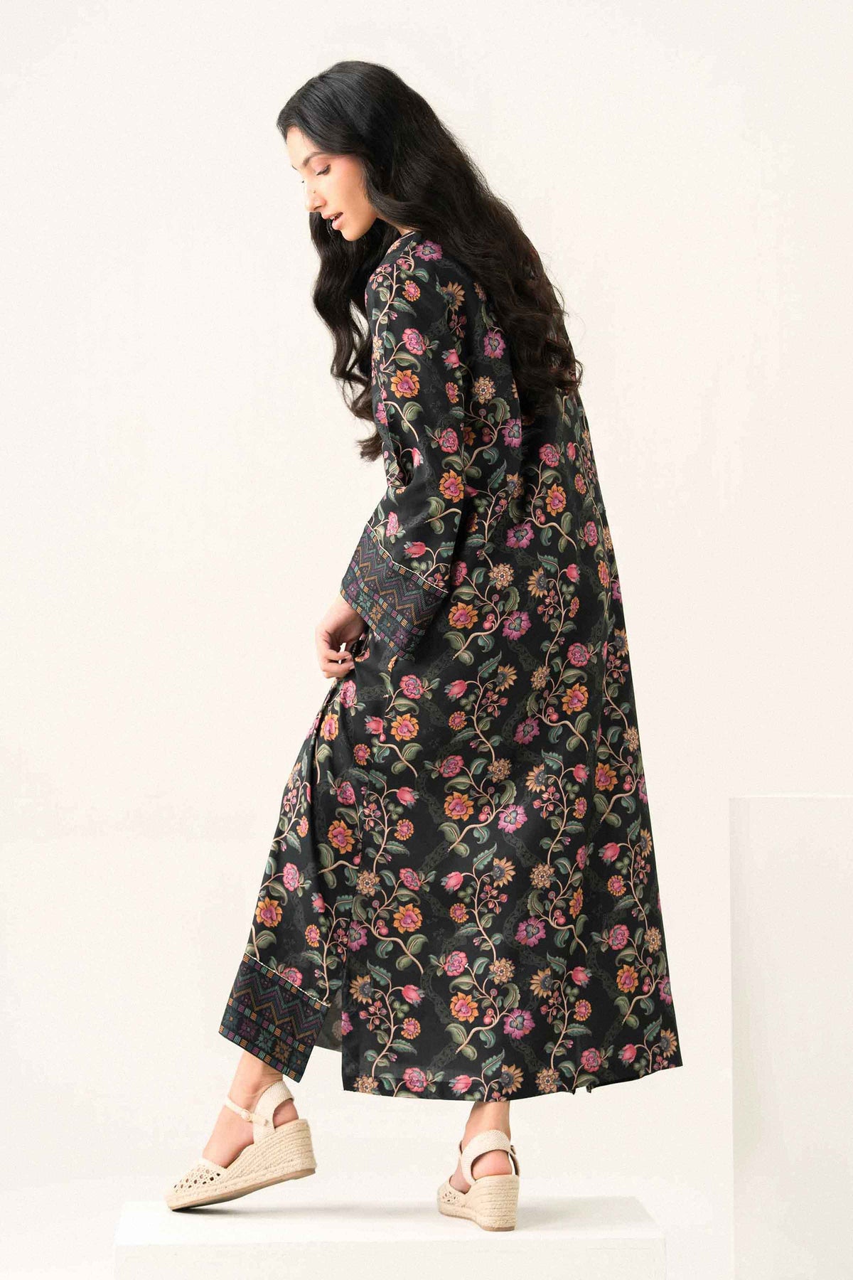 Nishat UK - Black Printed Viscose 1 Piece ready to wear Dress