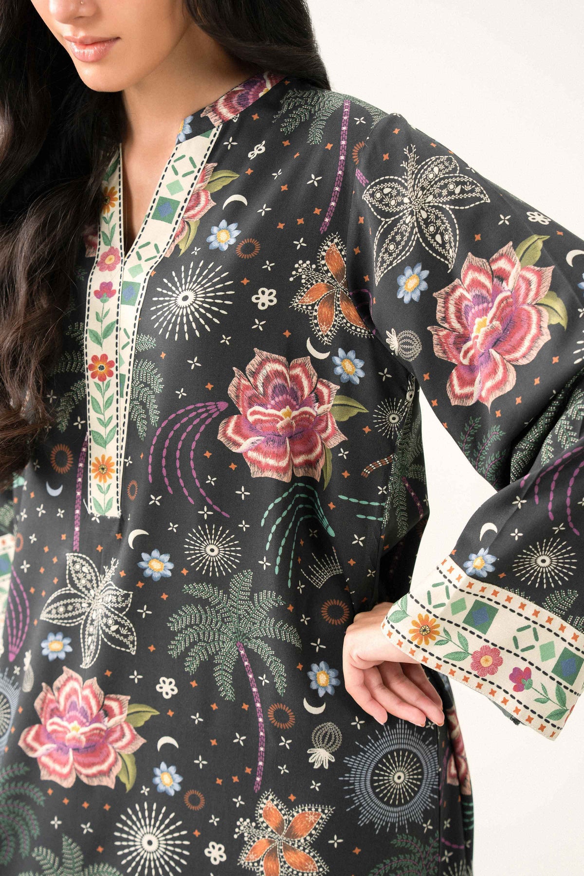 Nishat UK - Multi Printed Linen 1 Piece ready to wear Dress