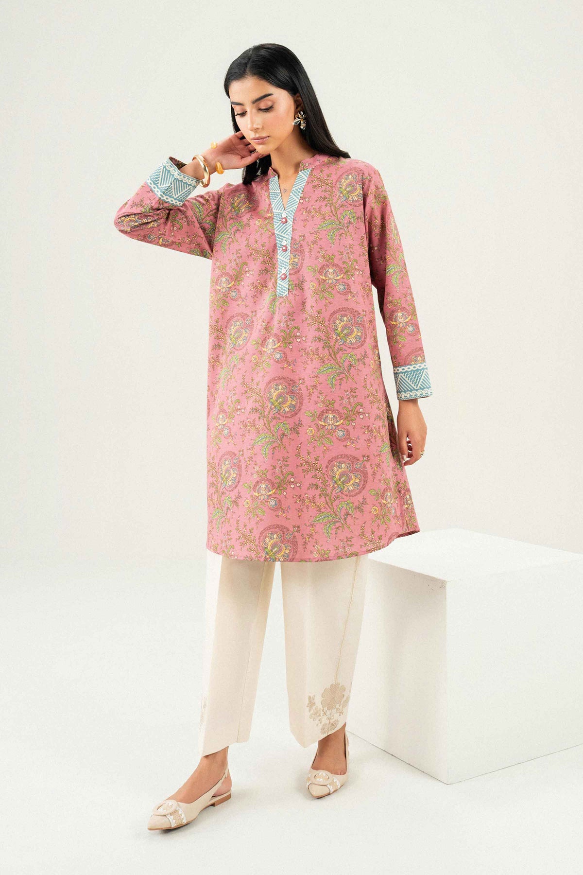 Nishat UK - Pink Printed Karandi 1 Piece ready to wear Shirt