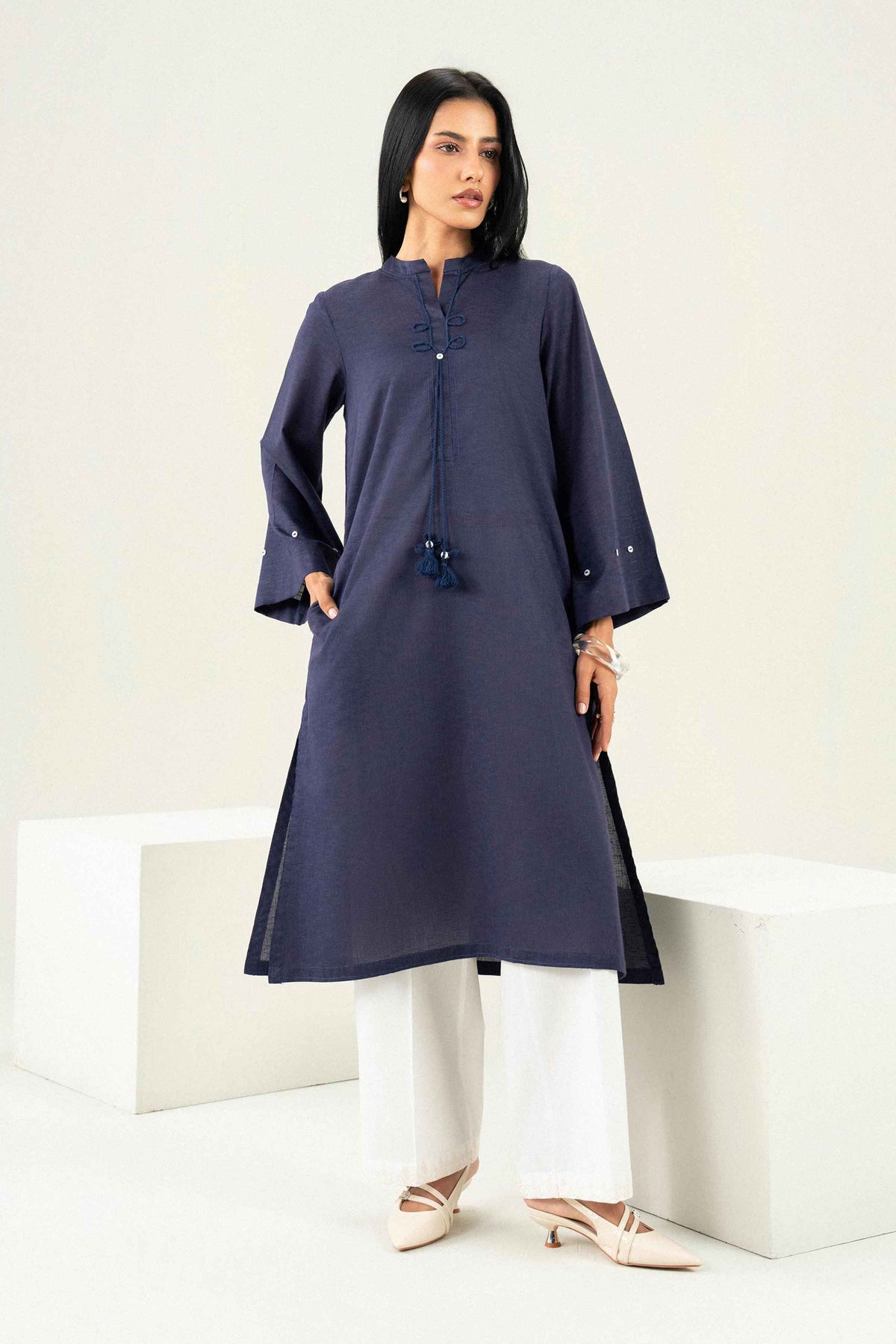 Nishat UK - Blue Solids Karandi 1 Piece ready to wear Shirt