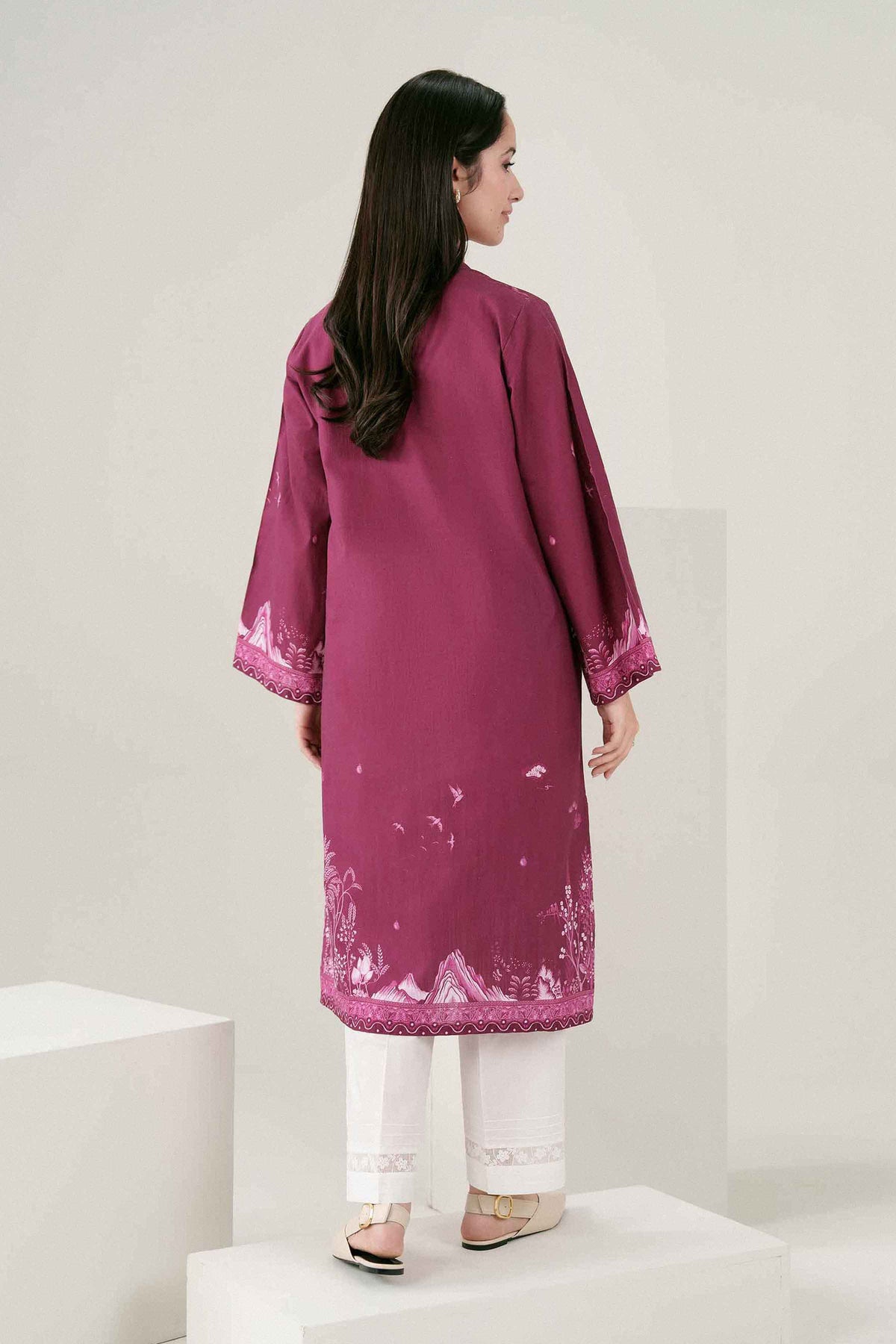 Nishat UK - Purple Printed Khaddar 1 Piece ready to wear Shirt