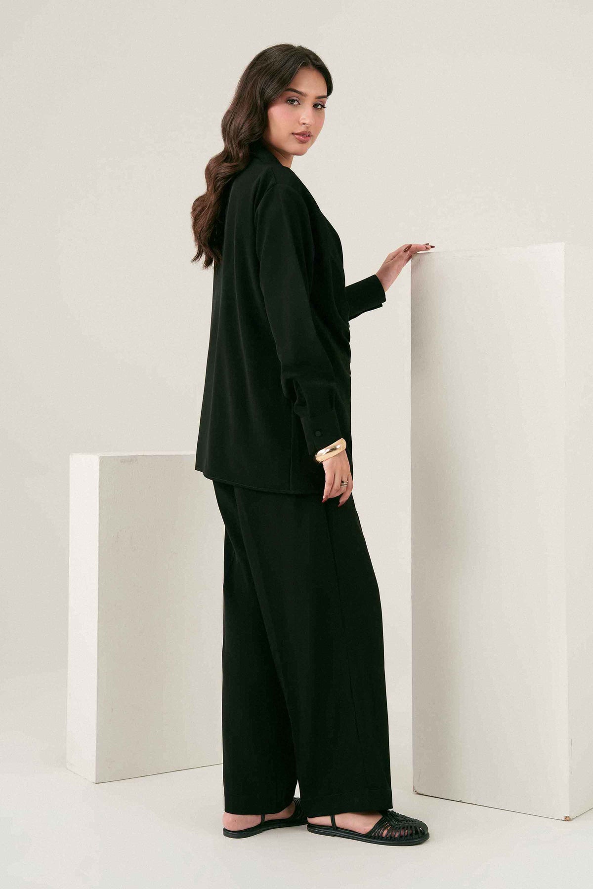 Nishat UK - Black Solids Georgette 2 Pieces ready to wear 
