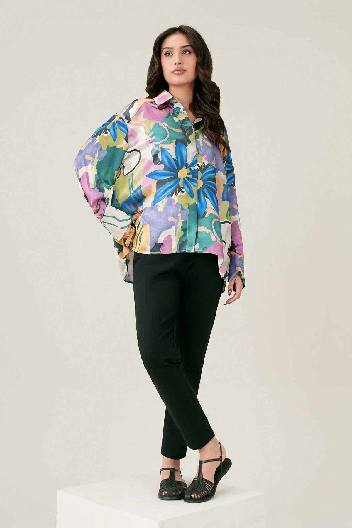 Nishat UK - Multi Printed Silk 1 Piece ready to wear shirt