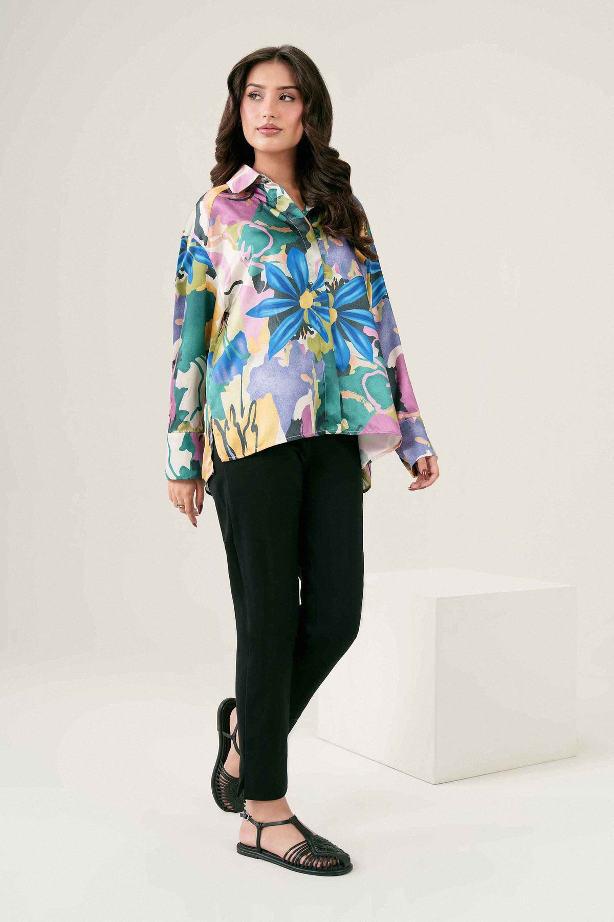 Nishat UK - Multi Printed Silk 1 Piece ready to wear shirt