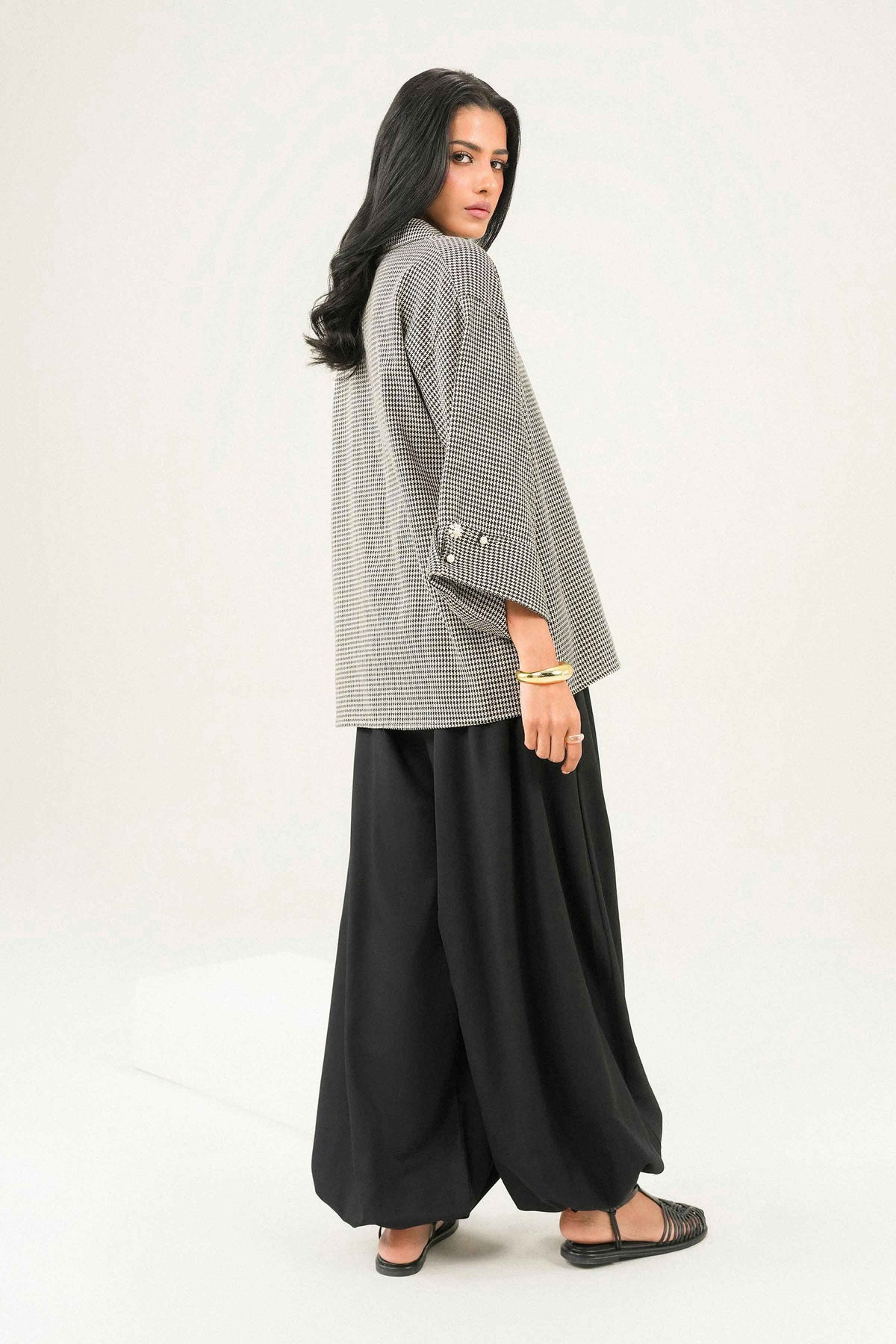 Nishat UK - Black Printed Yarn Dyed 1 Piece ready to wear Western Pret