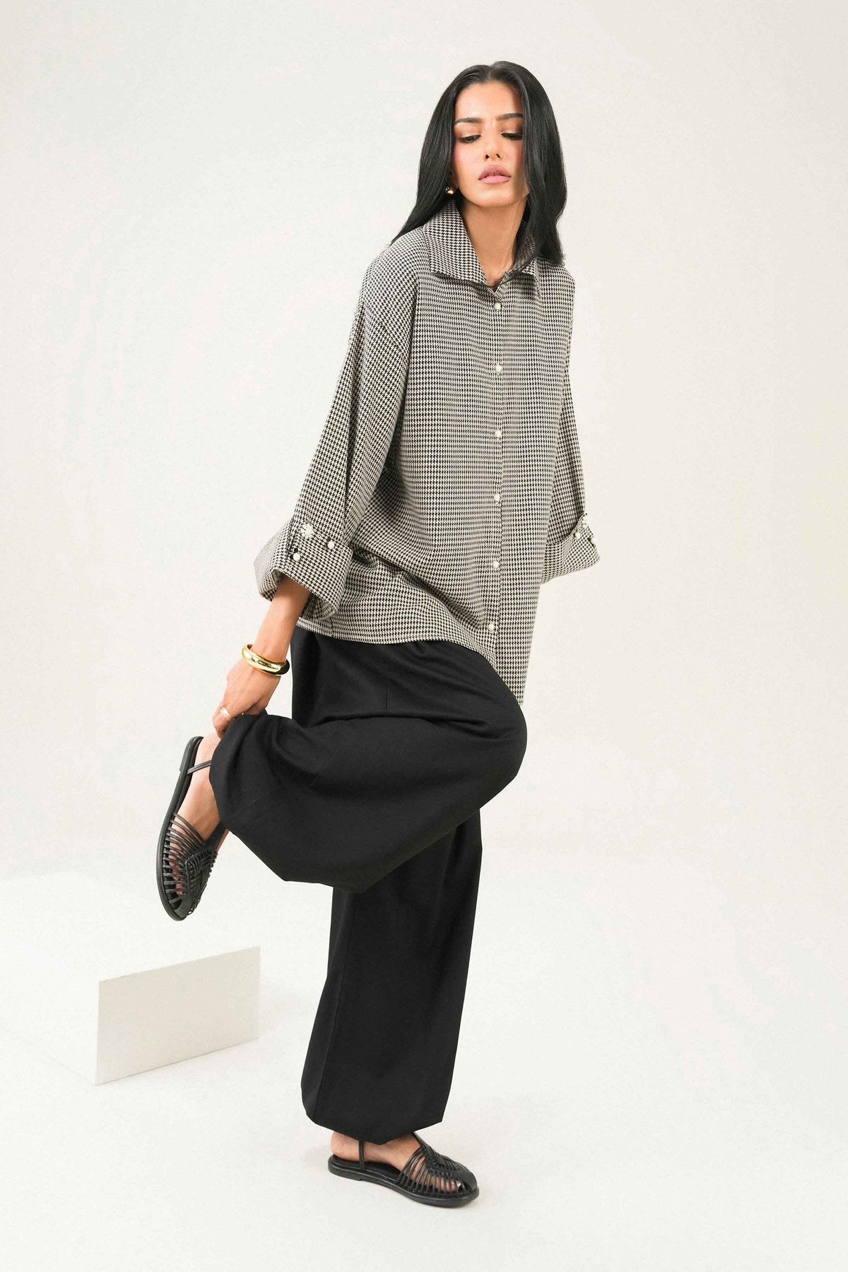 Nishat UK - Black Printed Yarn Dyed 1 Piece ready to wear Western Pret