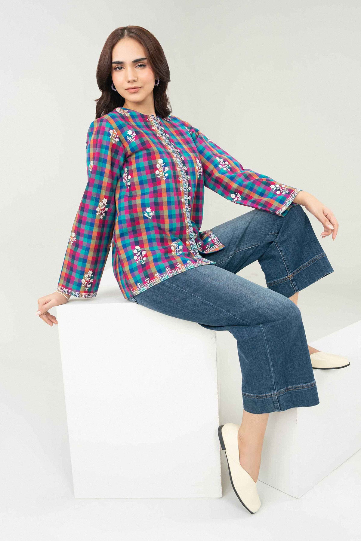 Nishat UK - Multi Embroidered Yarn Dyed 1 Piece ready to wear jacket
