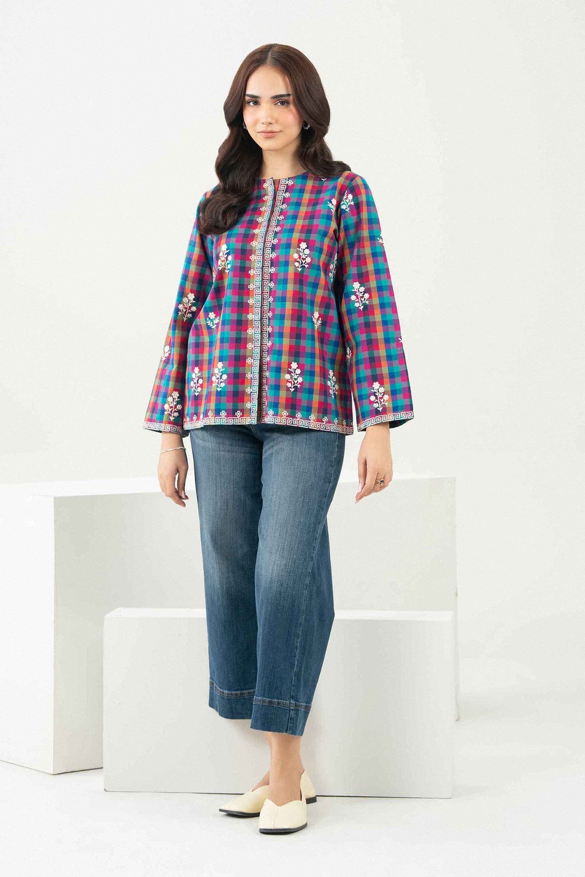 Nishat UK - Multi Embroidered Yarn Dyed 1 Piece ready to wear jacket