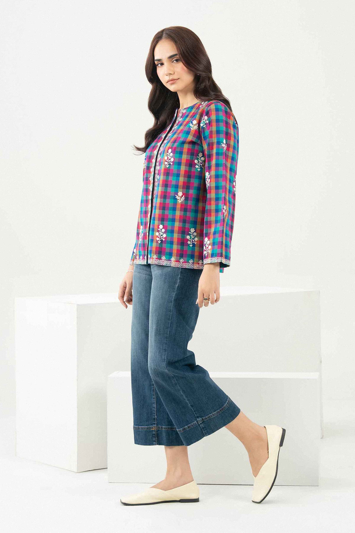 Nishat UK - Multi Embroidered Yarn Dyed 1 Piece ready to wear jacket