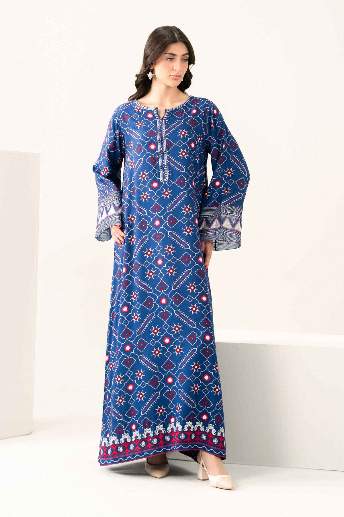 Nishat UK - Blue Embroidered Viscose 1 Piece ready to wear Dress