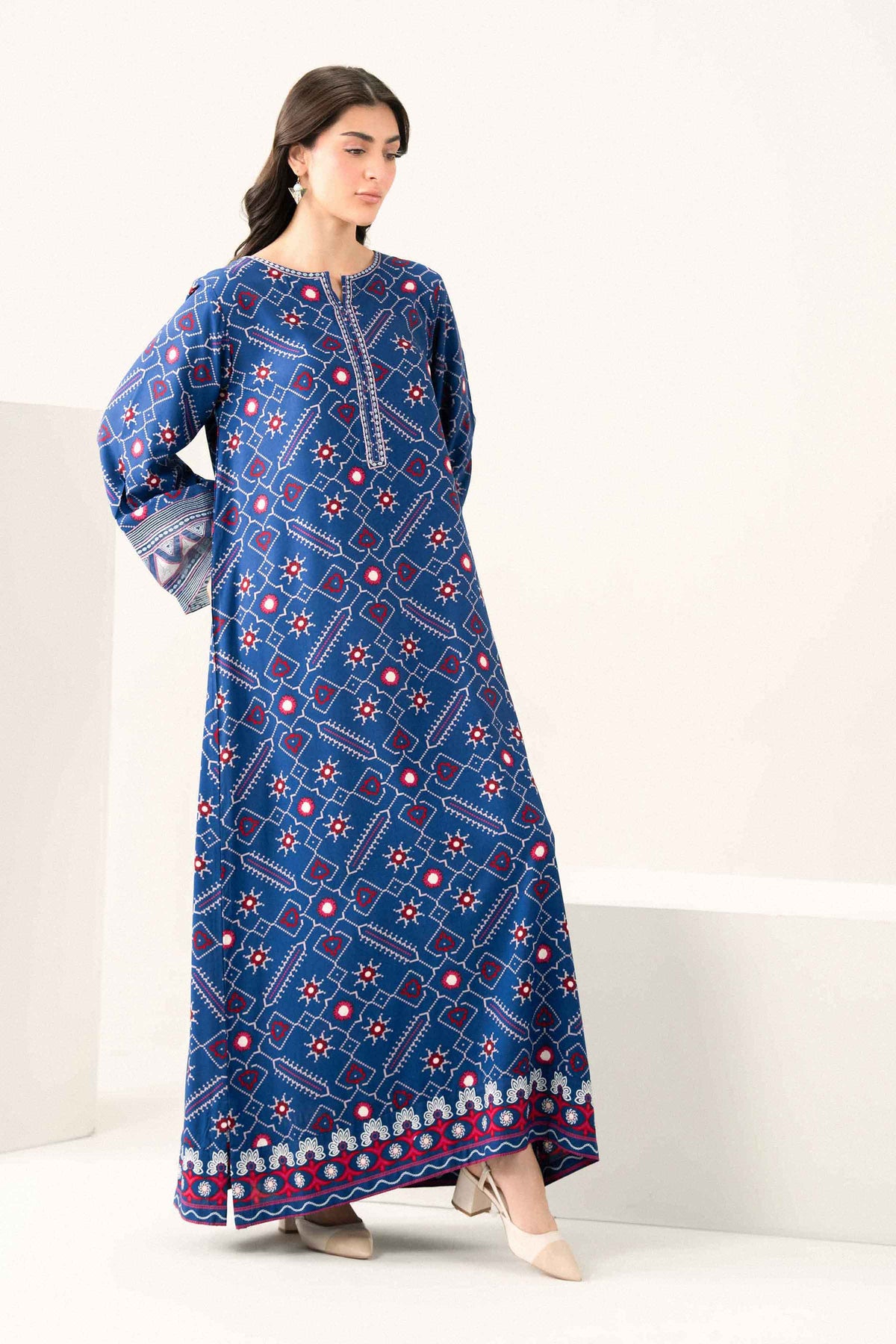 Nishat UK - Blue Embroidered Viscose 1 Piece ready to wear Dress