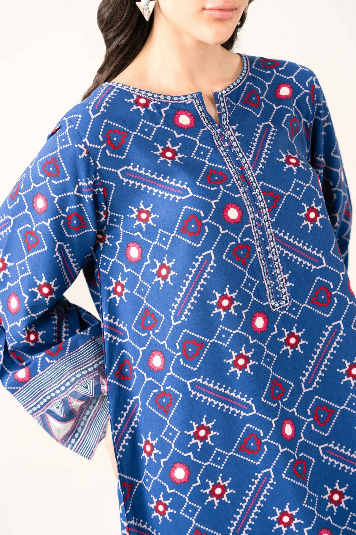 Nishat UK - Blue Embroidered Viscose 1 Piece ready to wear Dress